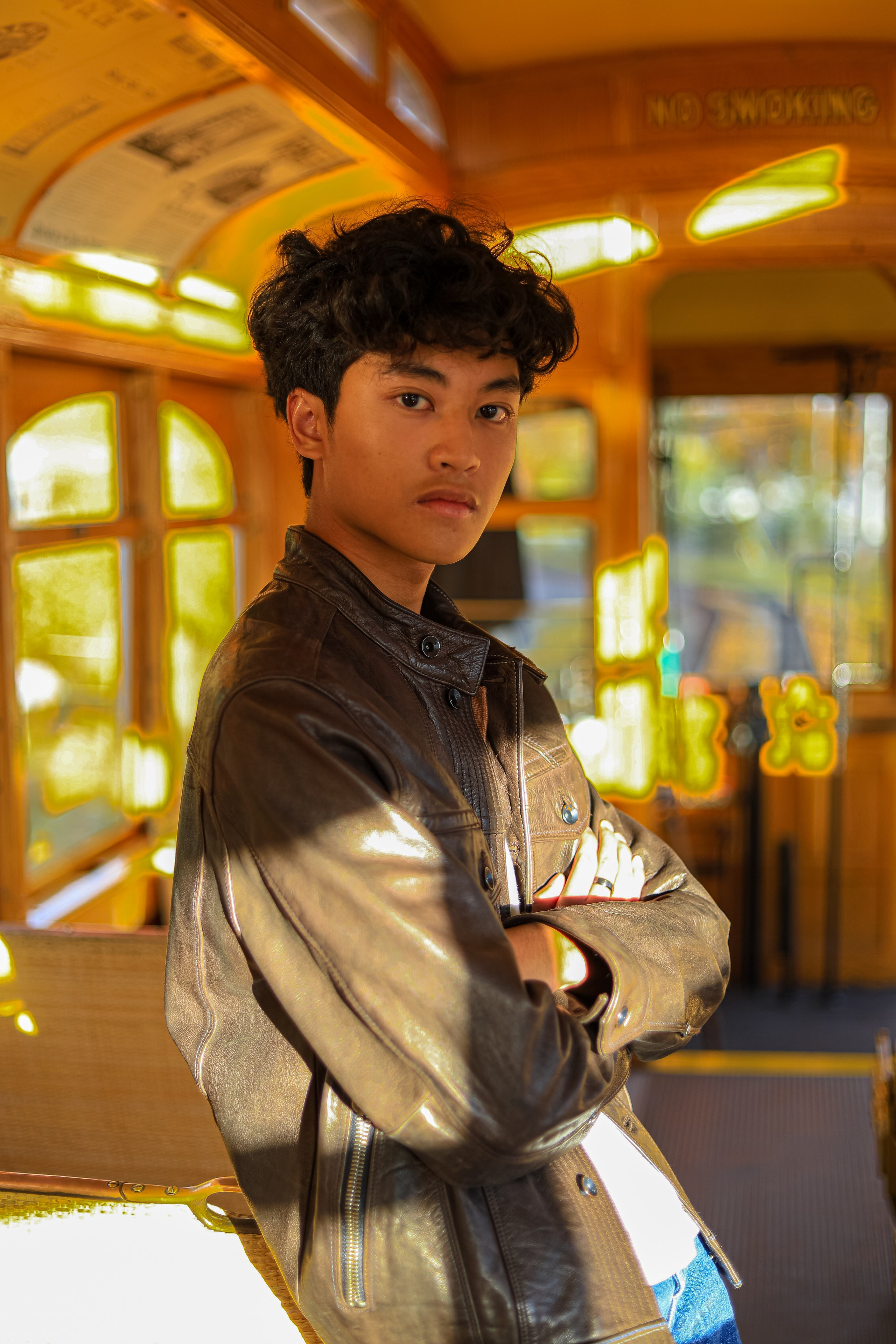 Anzel’s Timeless Elegance in a Retro Tram Photoshoot. ProFly Media Inc. — Cinematic photo and video production for brands, businesses, and spaces in Calgary