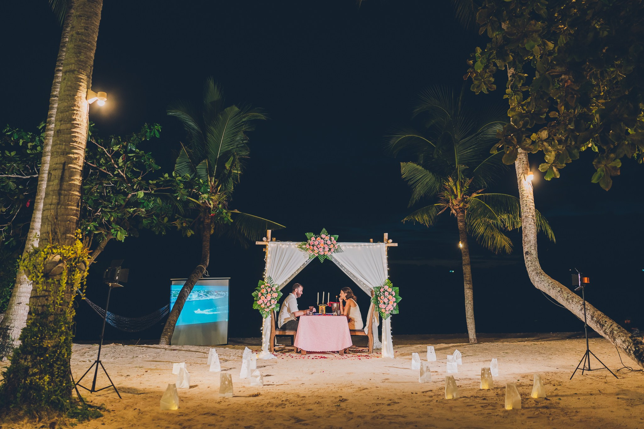Private cinema. Romantic proposal on Koh Samui, Thailand