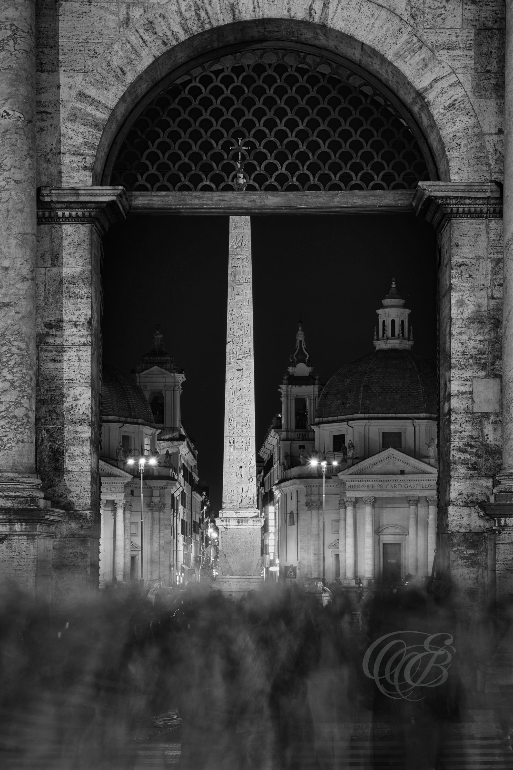 Italy - Rome - Porta del Popolo in black and white, historic gateway and architectural detail, photography of Italy, Eduardo Bartoli Photography