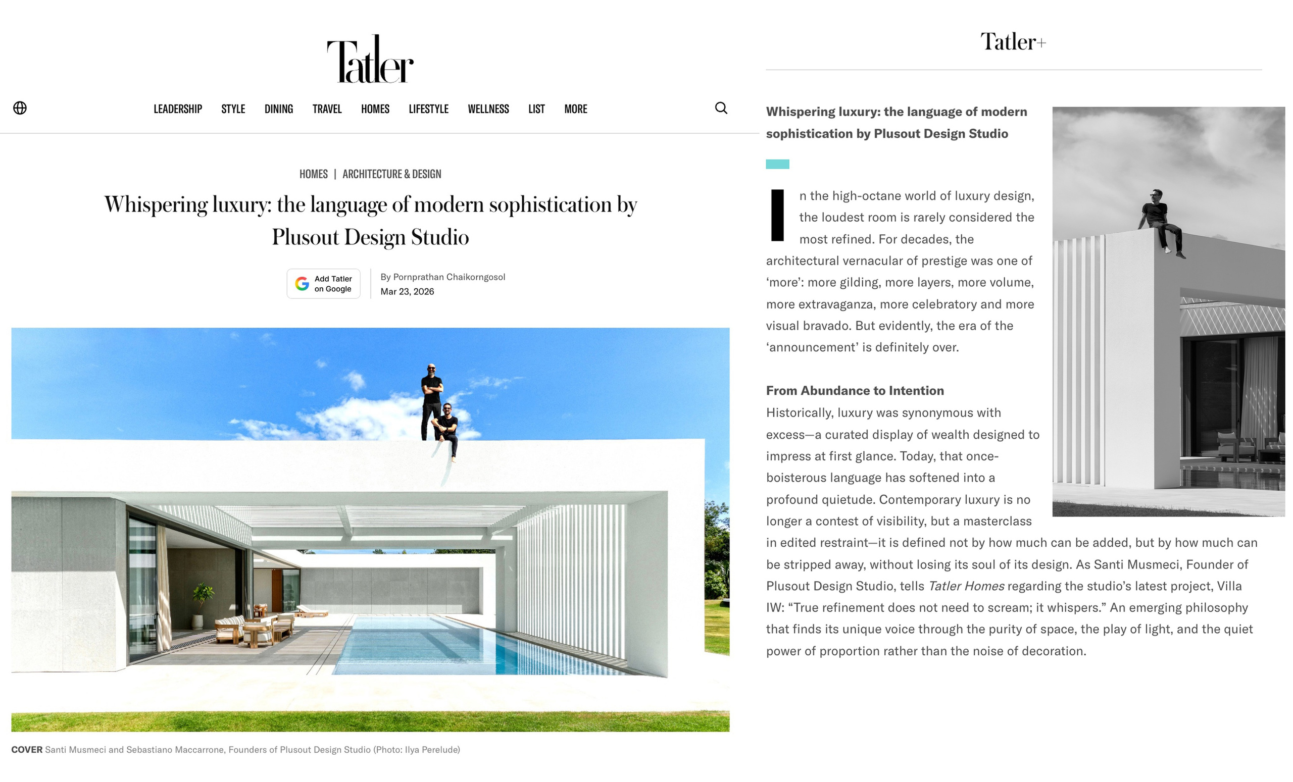 Tatler Homes | Villa IW Plus Out Design Studio. Interior | Architecture | Real Estate Photographer Phuket & Bangkok