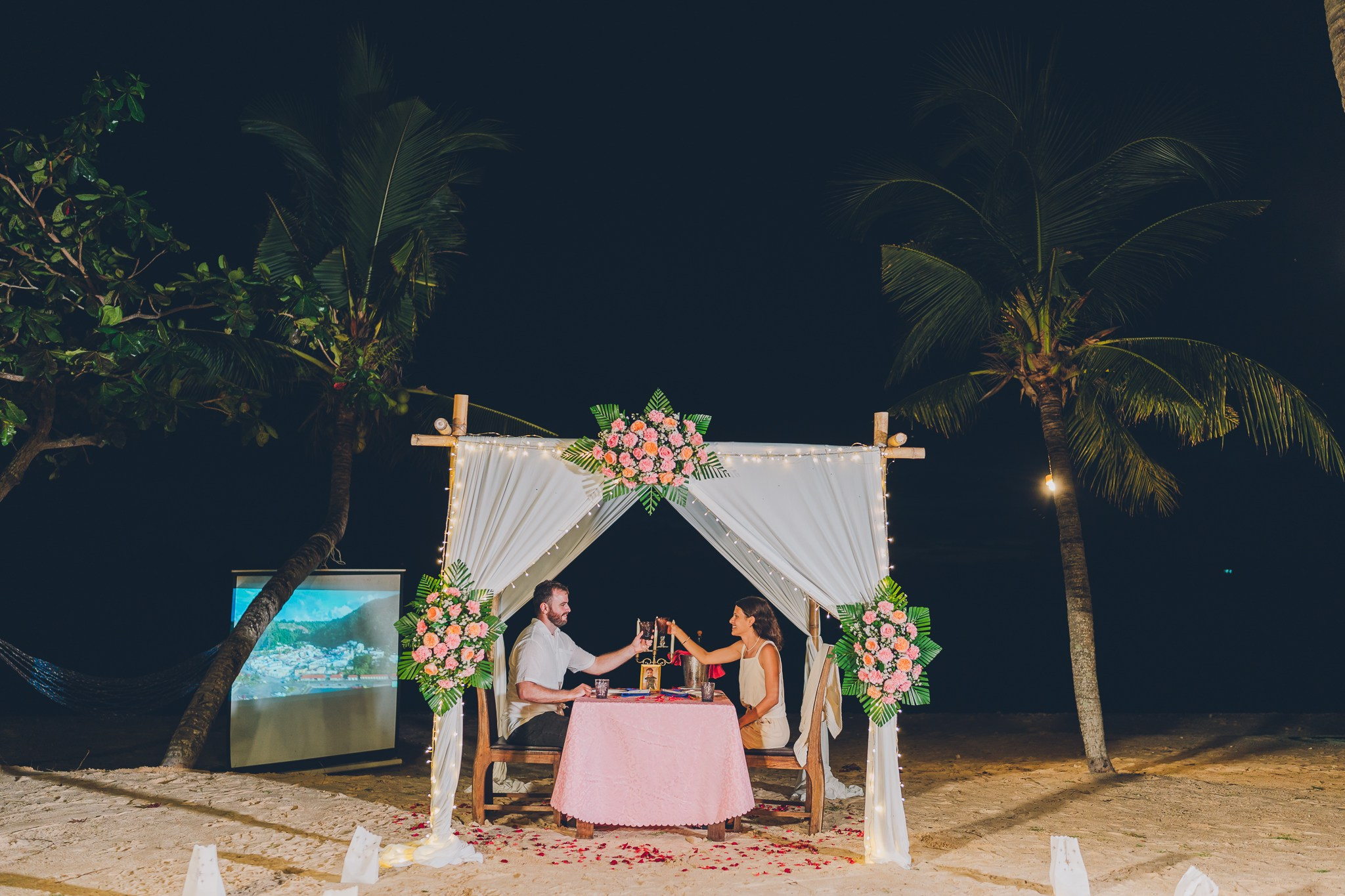 Private cinema. Romantic proposal on Koh Samui, Thailand