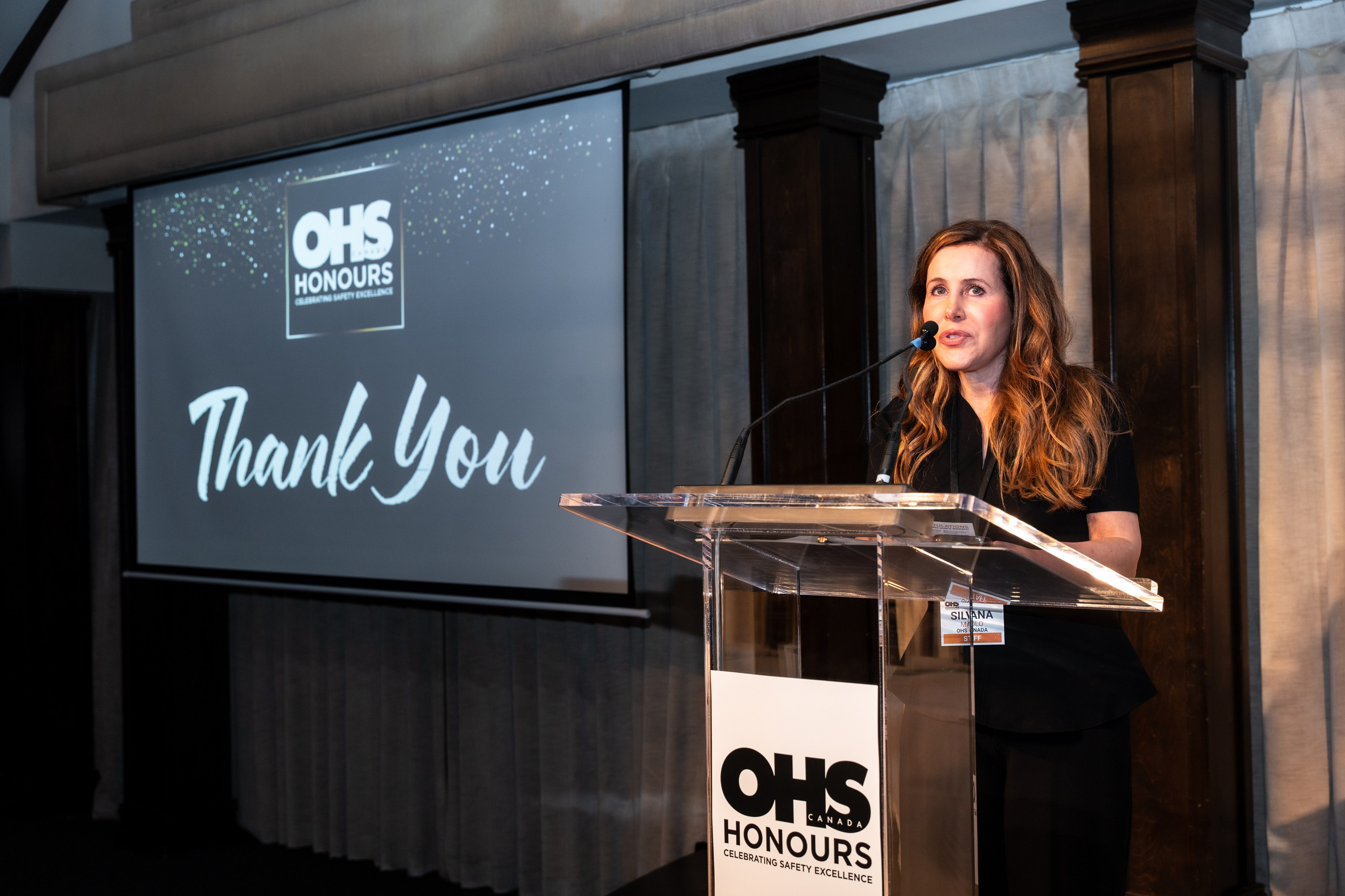 Award presenter speaking at OHS Honours 2026 in Toronto