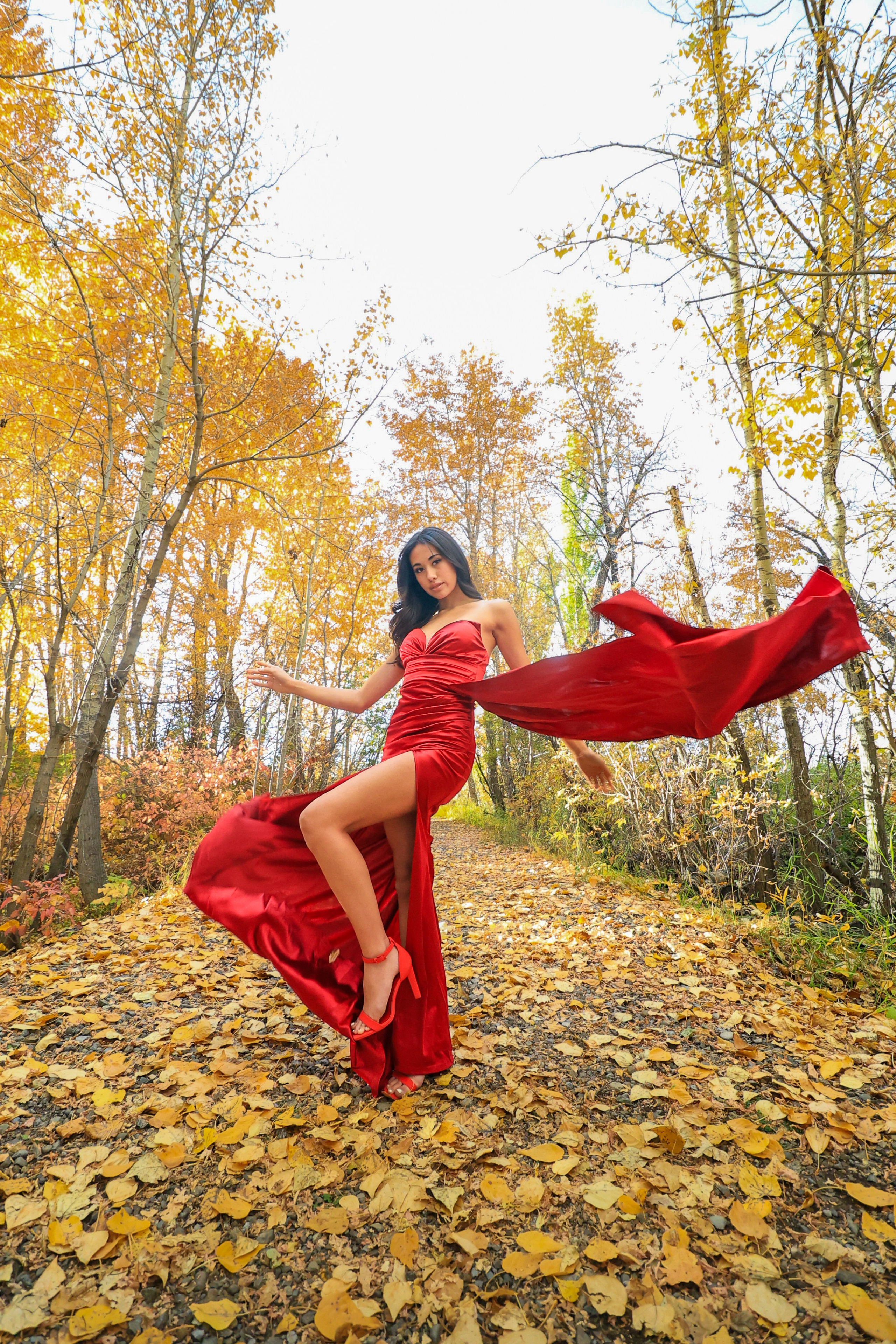 Radiance in Orange — Jeanae Elisha Ventura, Miss Teen International Canada 2025. ProFly.club — Professional aerial filming in Calgary