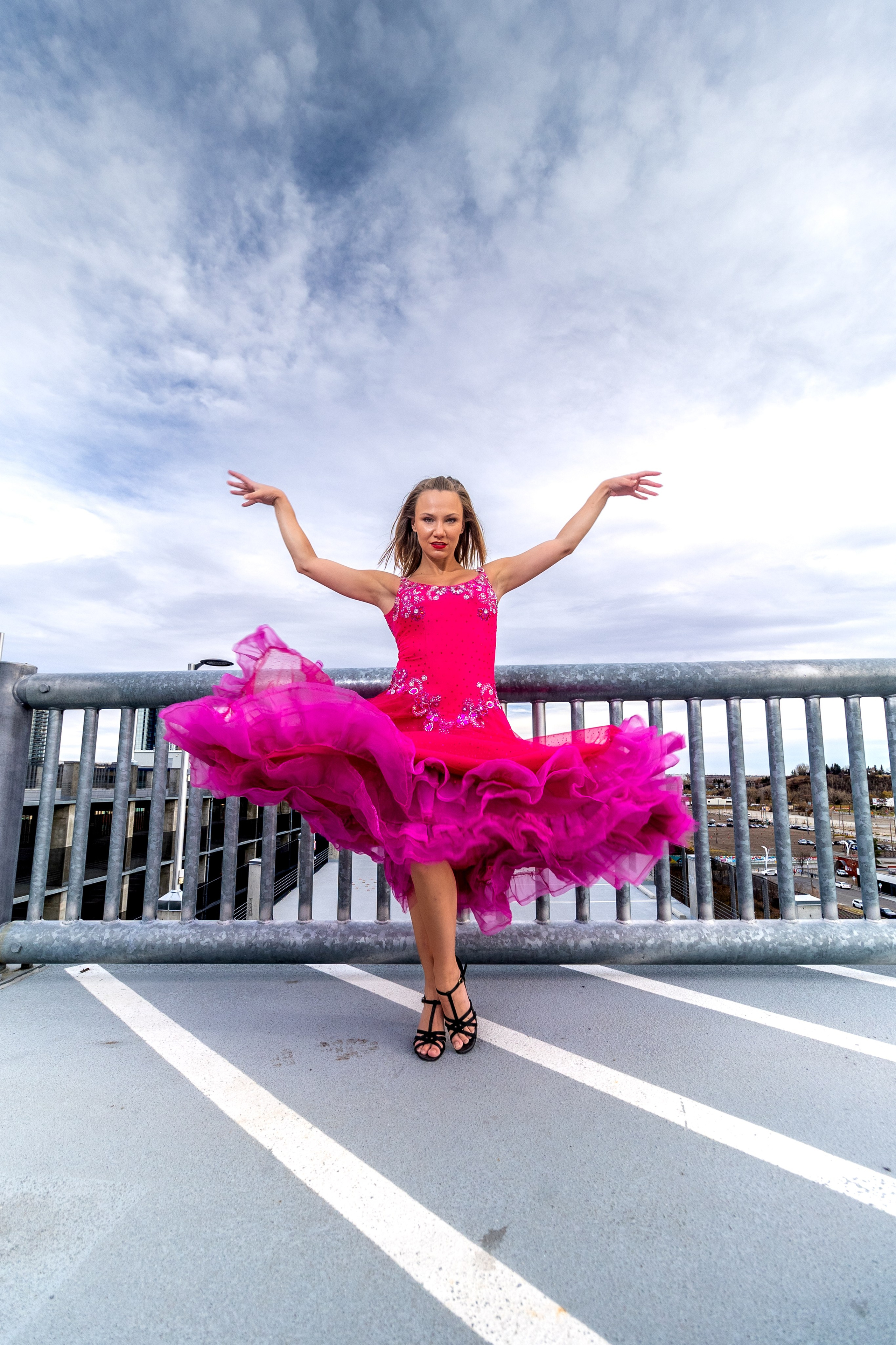 Radiance in Orange — Jeanae Elisha Ventura, Miss Teen International Canada 2025. ProFly.club — Professional aerial filming in Calgary