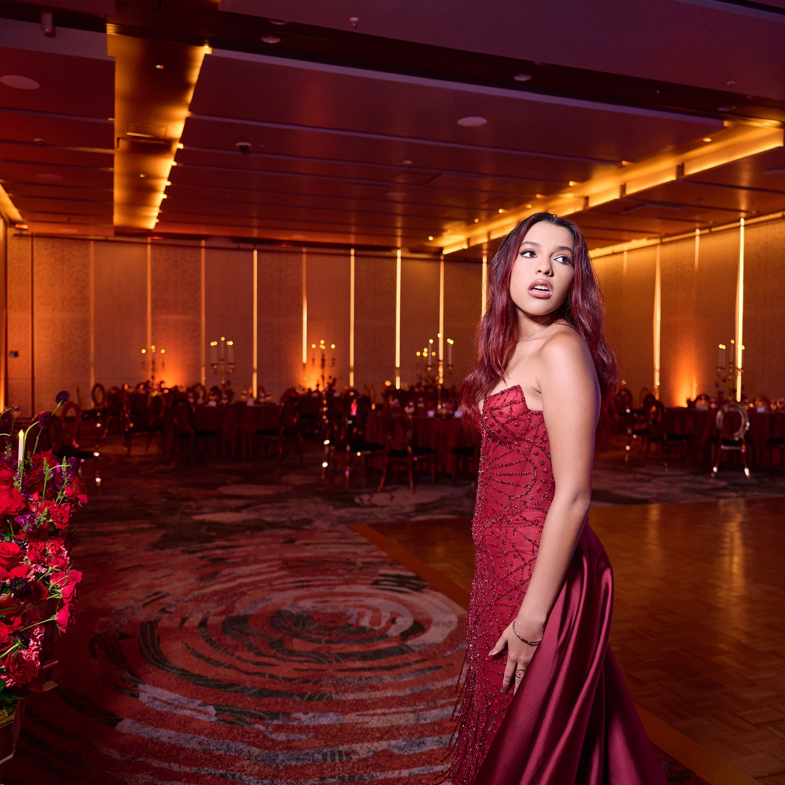 Ivana’s Fine Art Quinceañera Photoshoot in Burgundy: Unforgettable Emotion | ZZ Portraits by Hendrick