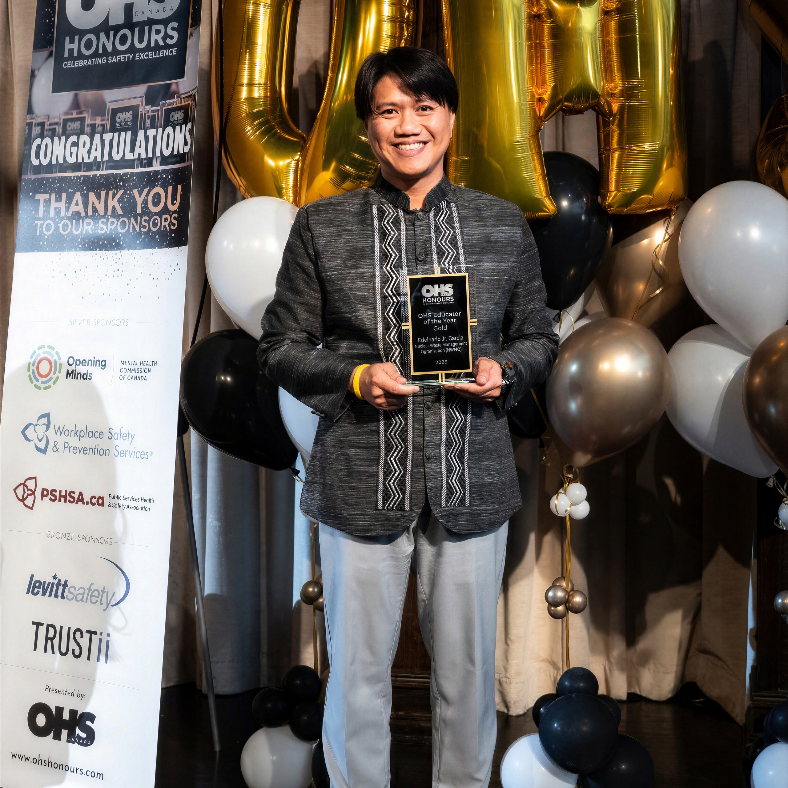 OHS Honours attendees posing with awards at the Toronto gala