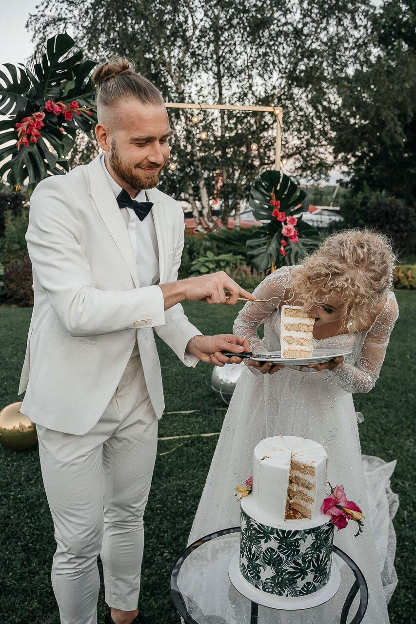 Couple sharing a romantic moment at a lovely Newmarket wedding venue.