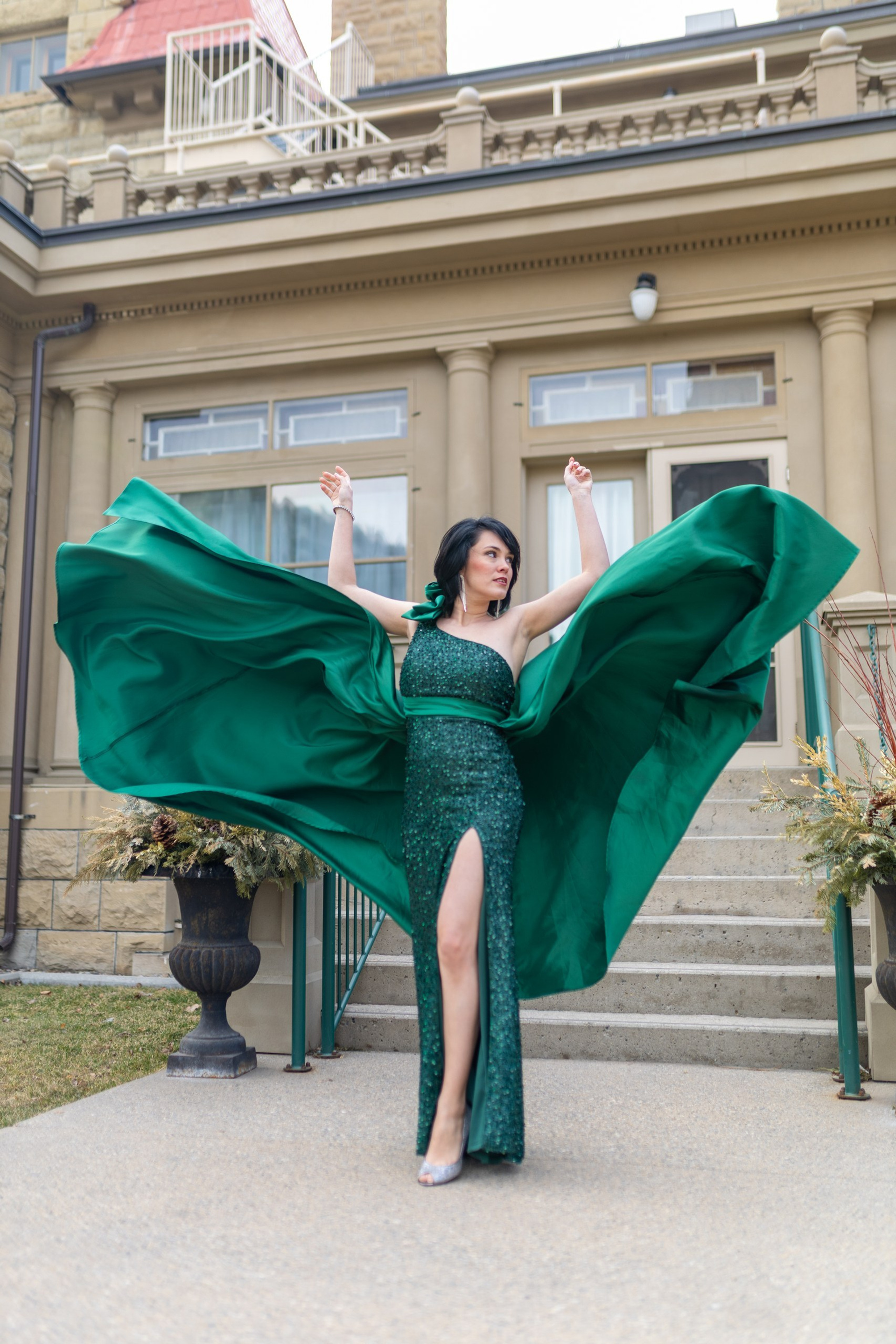 Radiance in Orange — Jeanae Elisha Ventura, Miss Teen International Canada 2025. ProFly.club — Professional aerial filming in Calgary