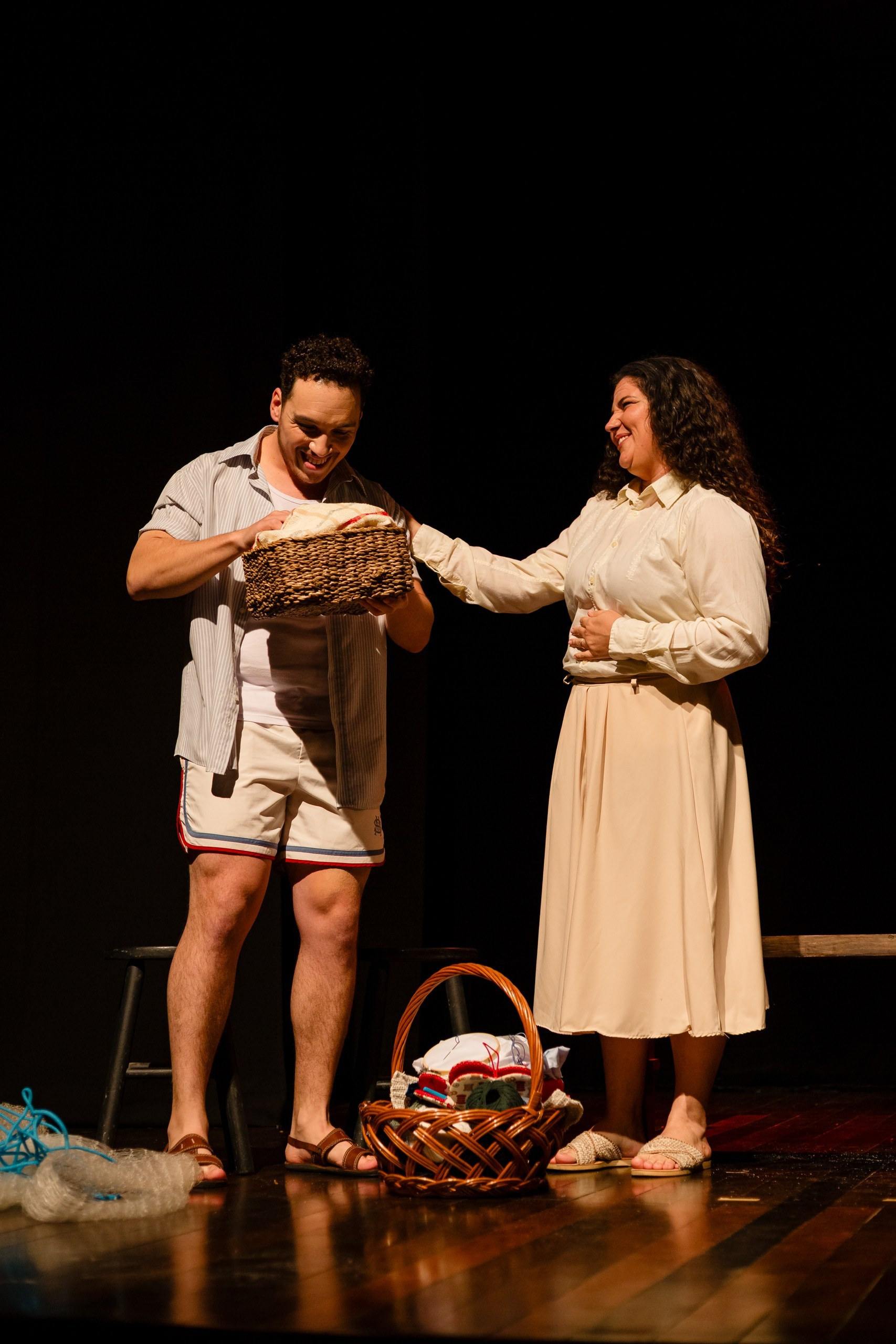 Fotografia de espetáculo teatral O Bem do Mar do grupo de teatro Anchieta Arte Cênica