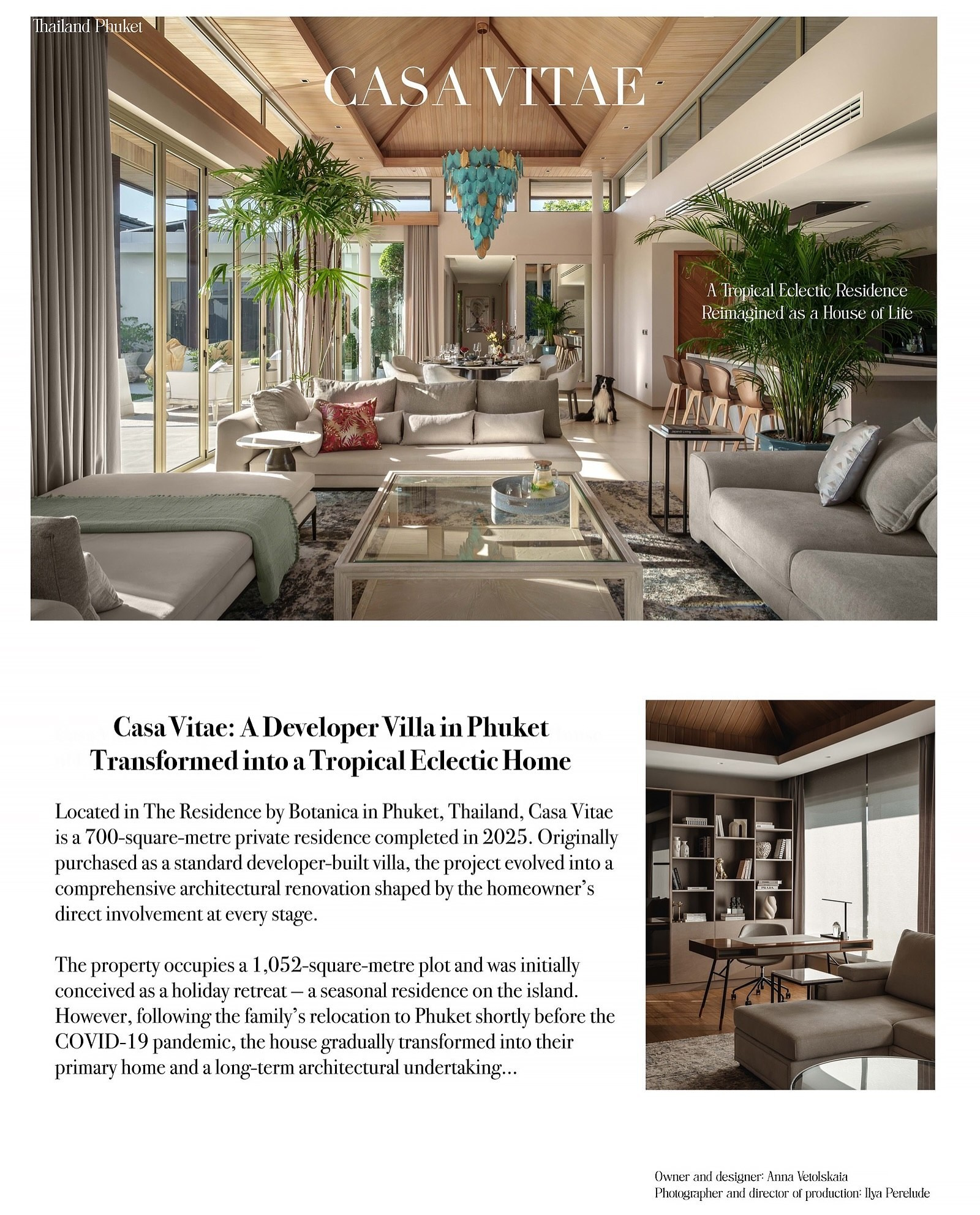 Marie Claire Maison | July 2026: Casa Vitae Villa in Phuket. Interior | Architecture | Real Estate Photographer Phuket & Bangkok