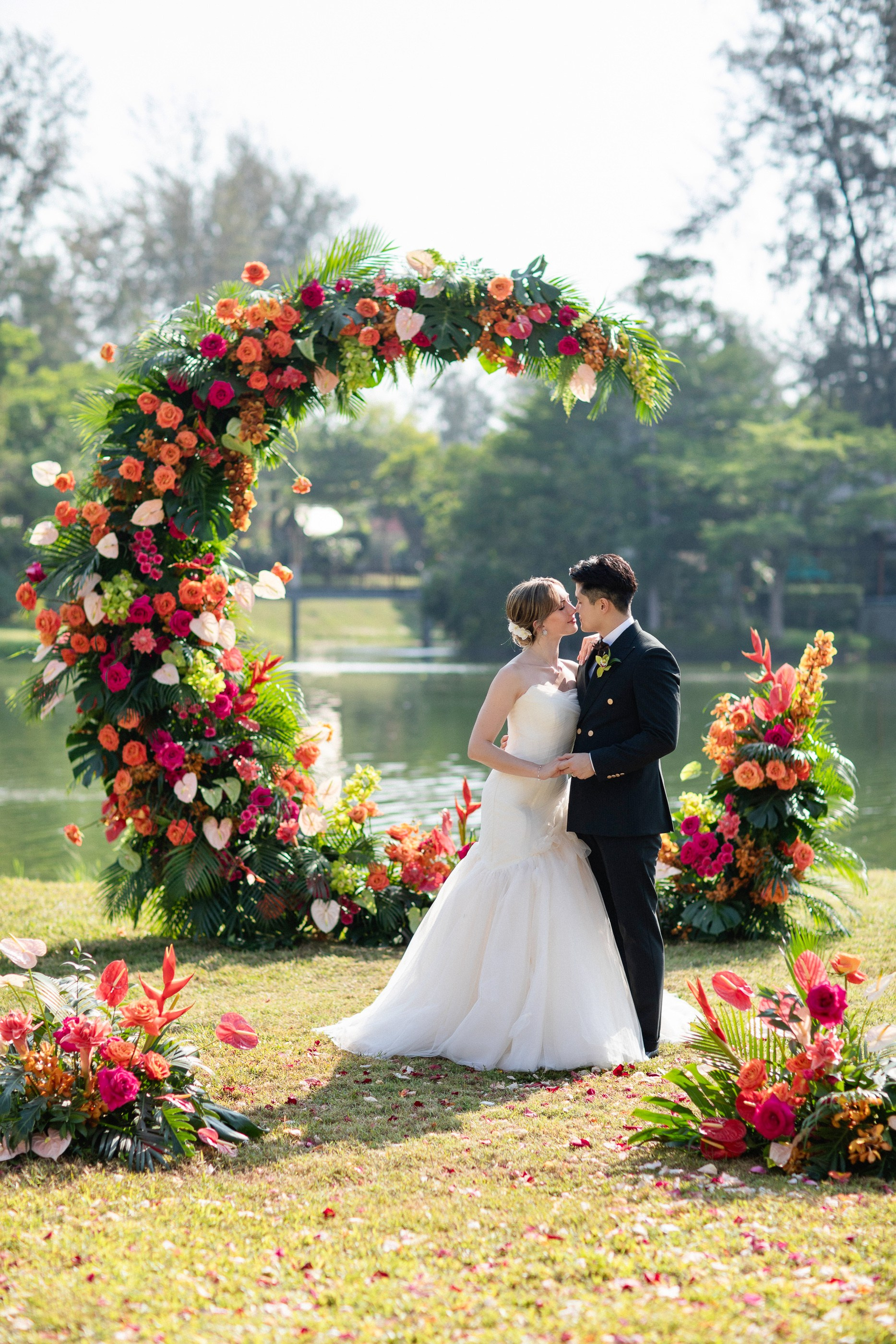 wedding photographer in Phuket capturing an intimate moment between the bride and groom