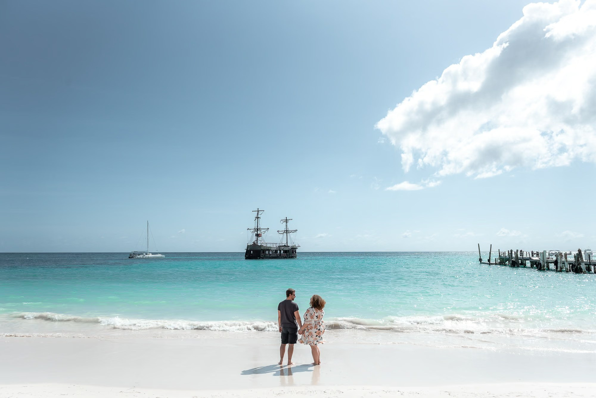 Daytime love story photoshoot for a couple at Bavaro Beach