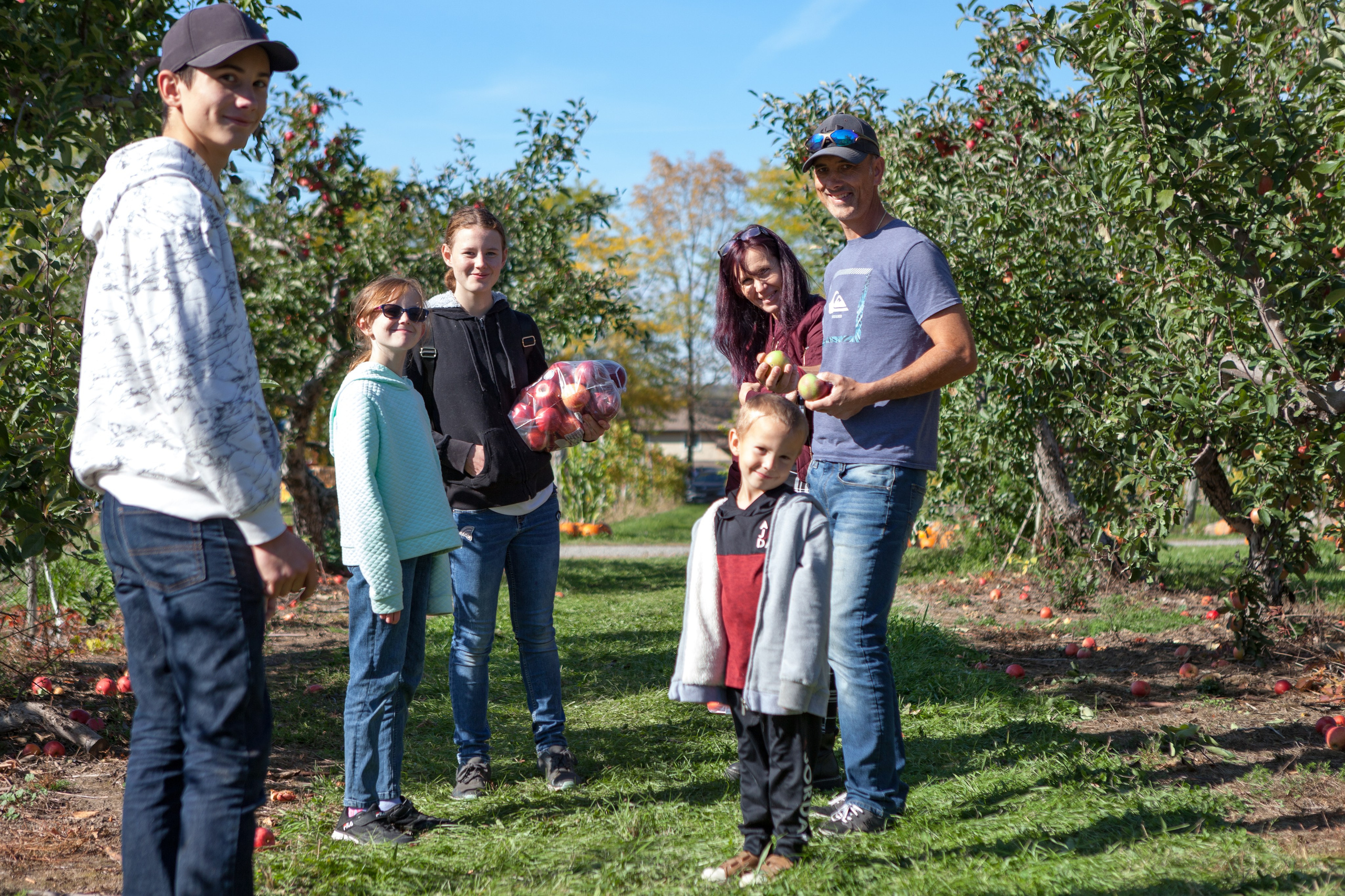 Family photo session at The Campbell's Orchard and Country Market, Prince Edward County.