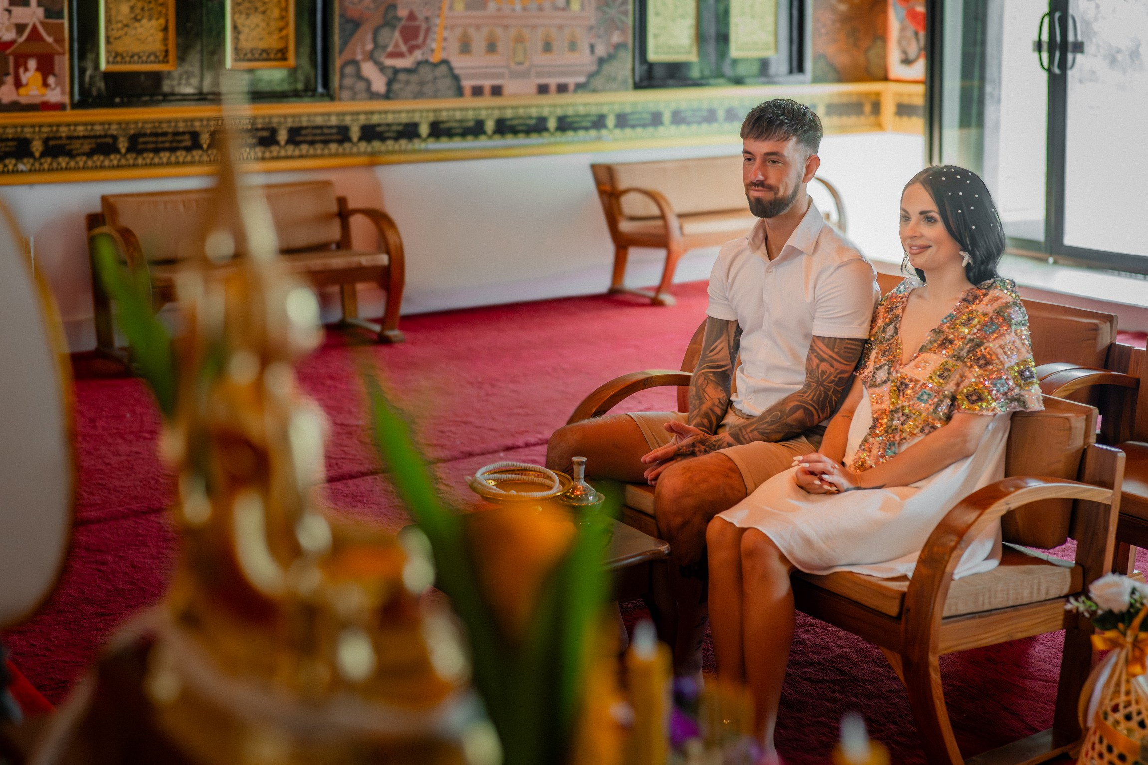 Traditional Thai Buddhist wedding ceremony on Koh Samui island
