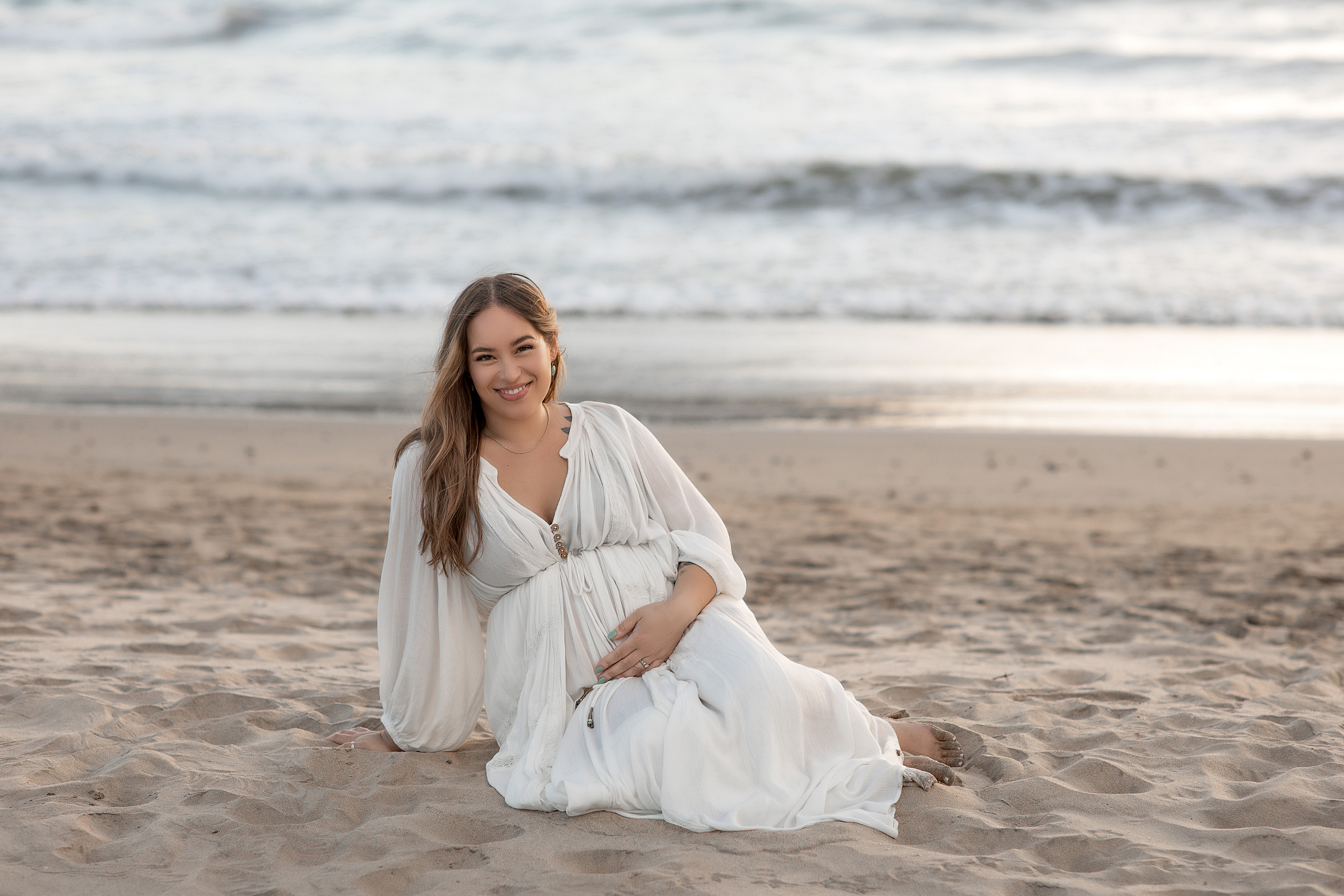 Sesion de maternidad en la playa para Natalie. Виктория Кастельянос. Русскоязычный фотограф в Мексике