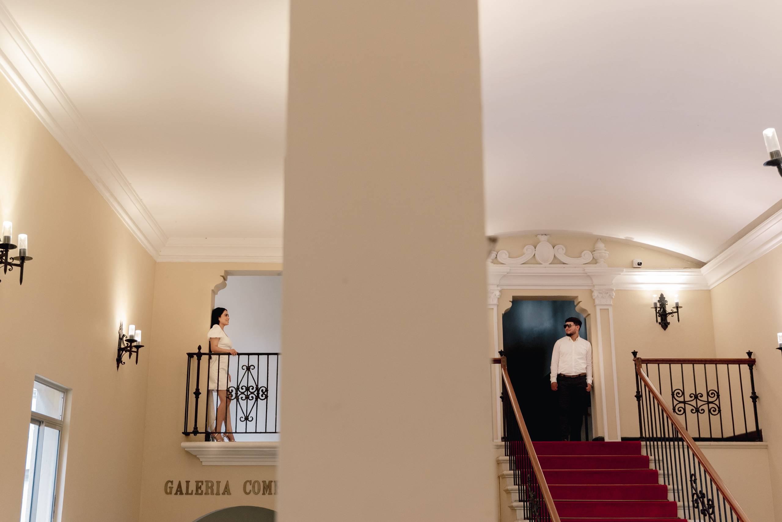Bride and groom in a creative photo