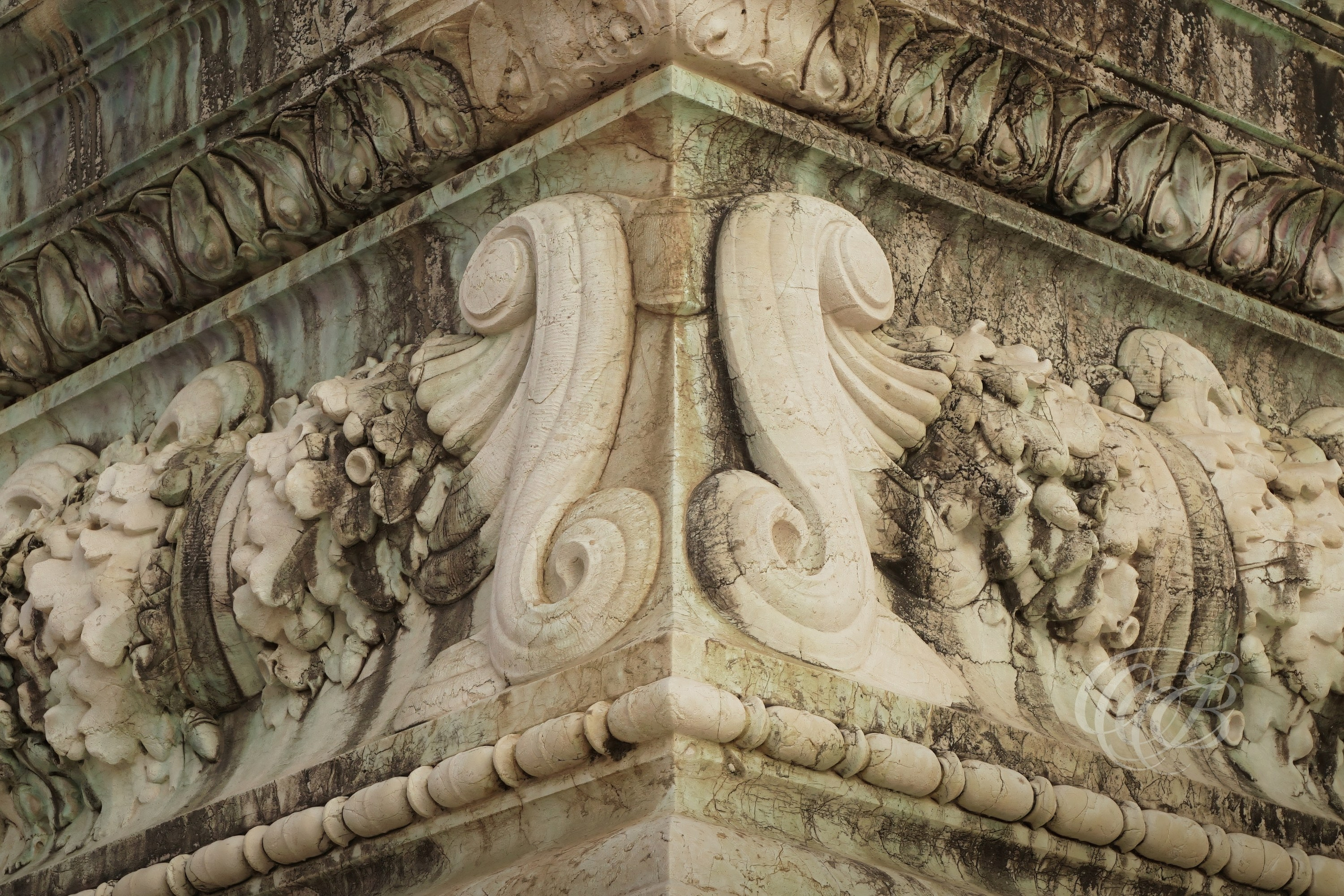 ITALY TRAVEL PHOTOGRAPHY – ITALY – ROME — The Vittoriano Colorful Relief — Sculptural relief detail on the Monument to Victor Emmanuel II showing allegorical figures and decorative marble artwork, Rome, Italy — Eduardo Bartoli Photography.