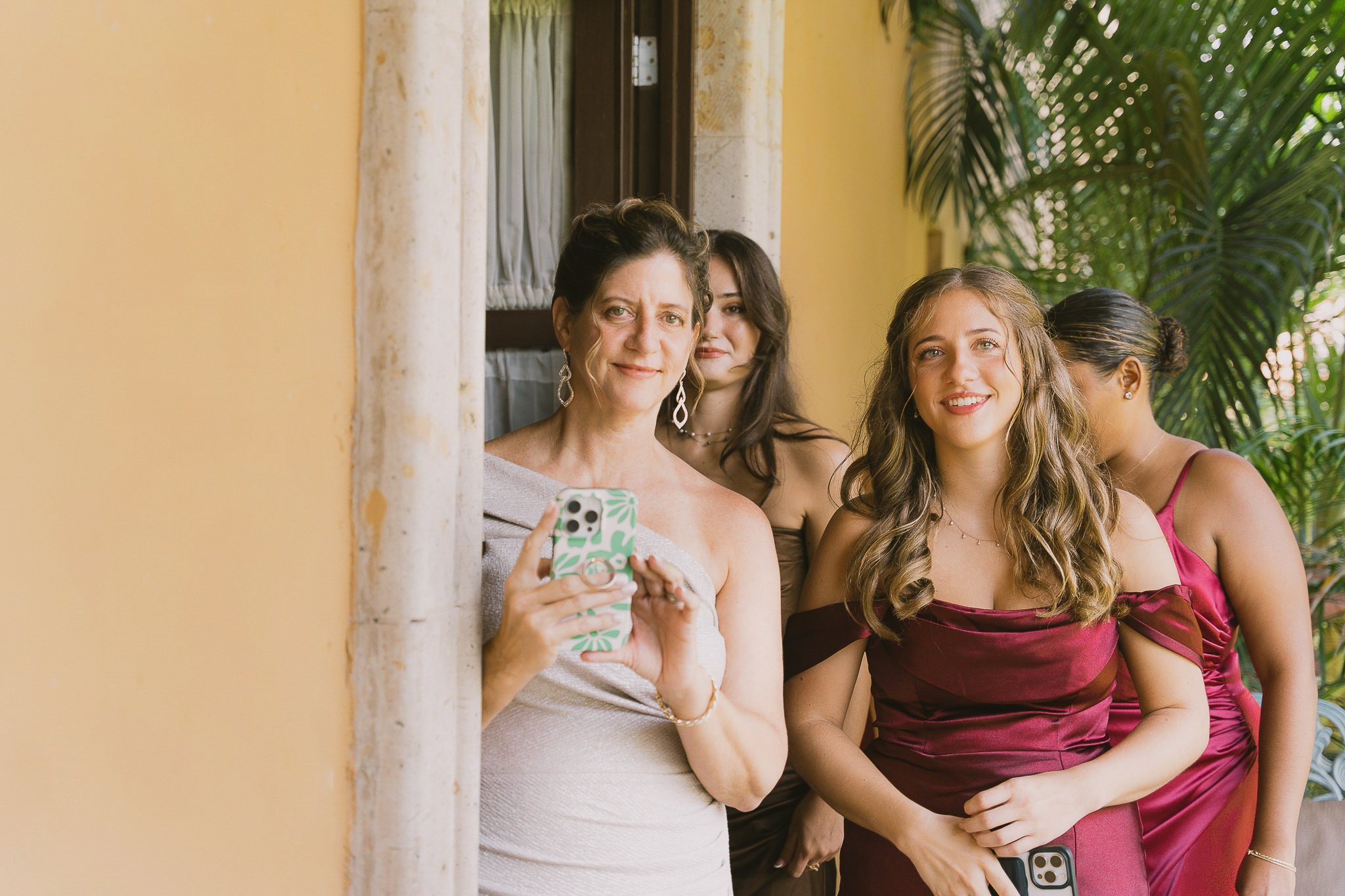 Bride getting ready before her destination wedding at Hacienda San Antonio El Puente, Mexico
