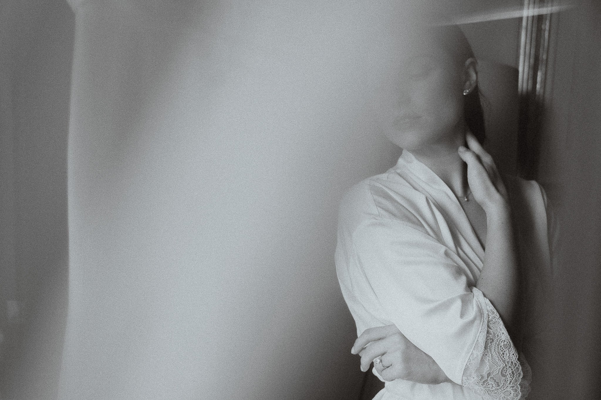 Bride getting ready before her destination wedding at Hacienda San Antonio El Puente, Mexico