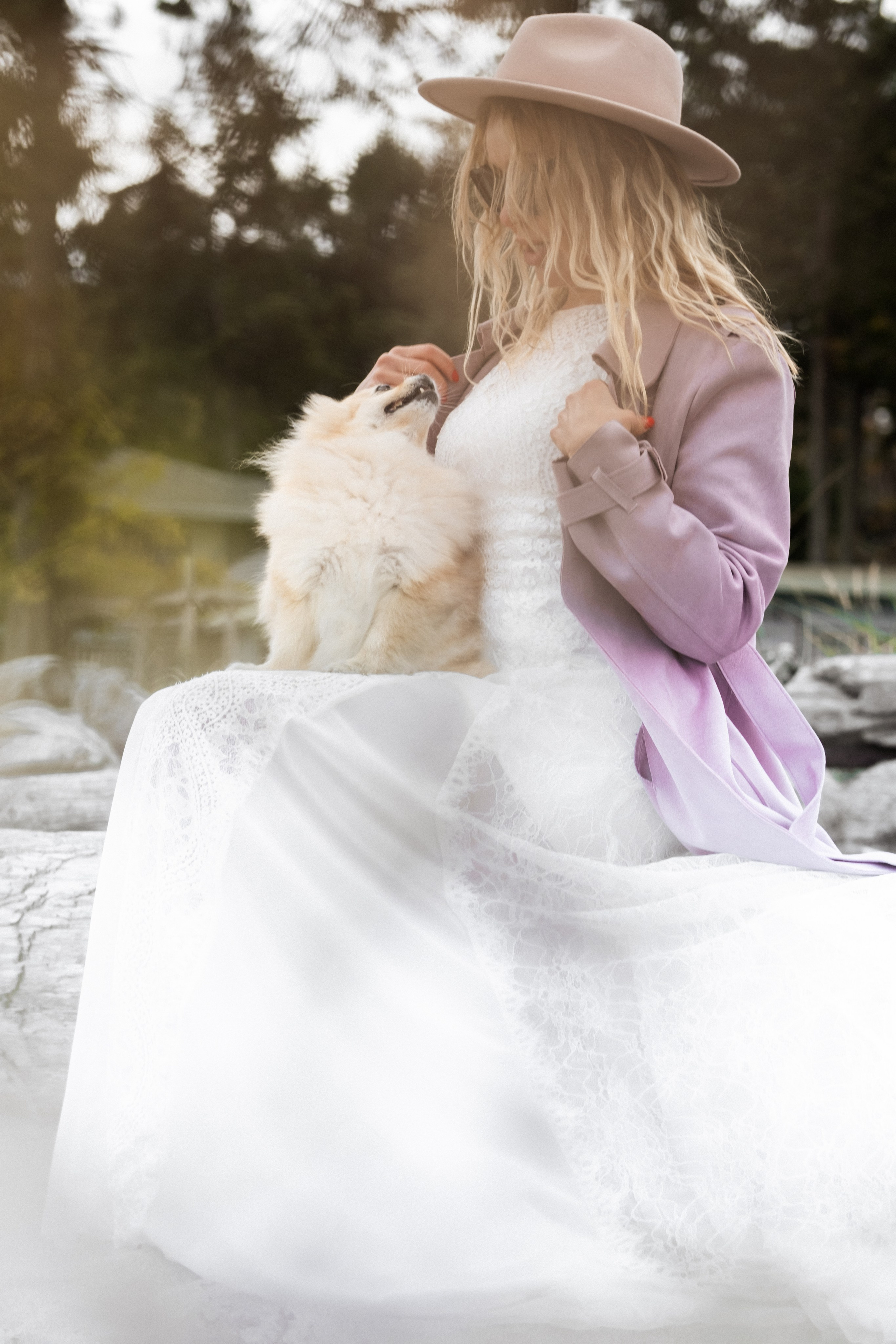 romantic wedding portrait taken by the ocean cliffs
