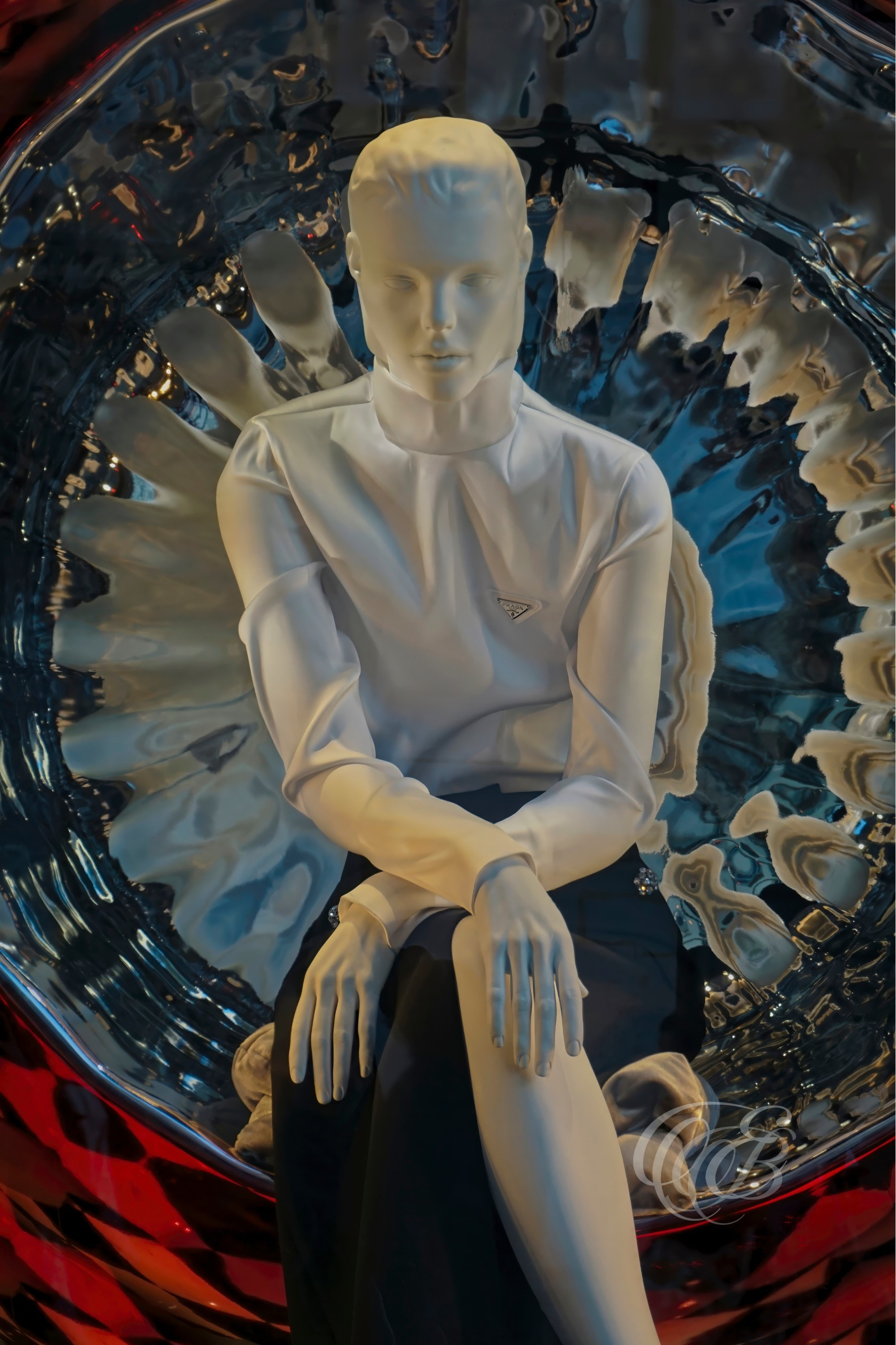 Florence, Italy—Prada Mannequin—Eduardo Bartoli Photography—Photograph of a Prada mannequin in Florence, reflecting the city's connection to Italian fashion, design, and luxury craftsmanship—Florence, Italy—Prada Mannequin—Eduardo Bartoli Photography.
