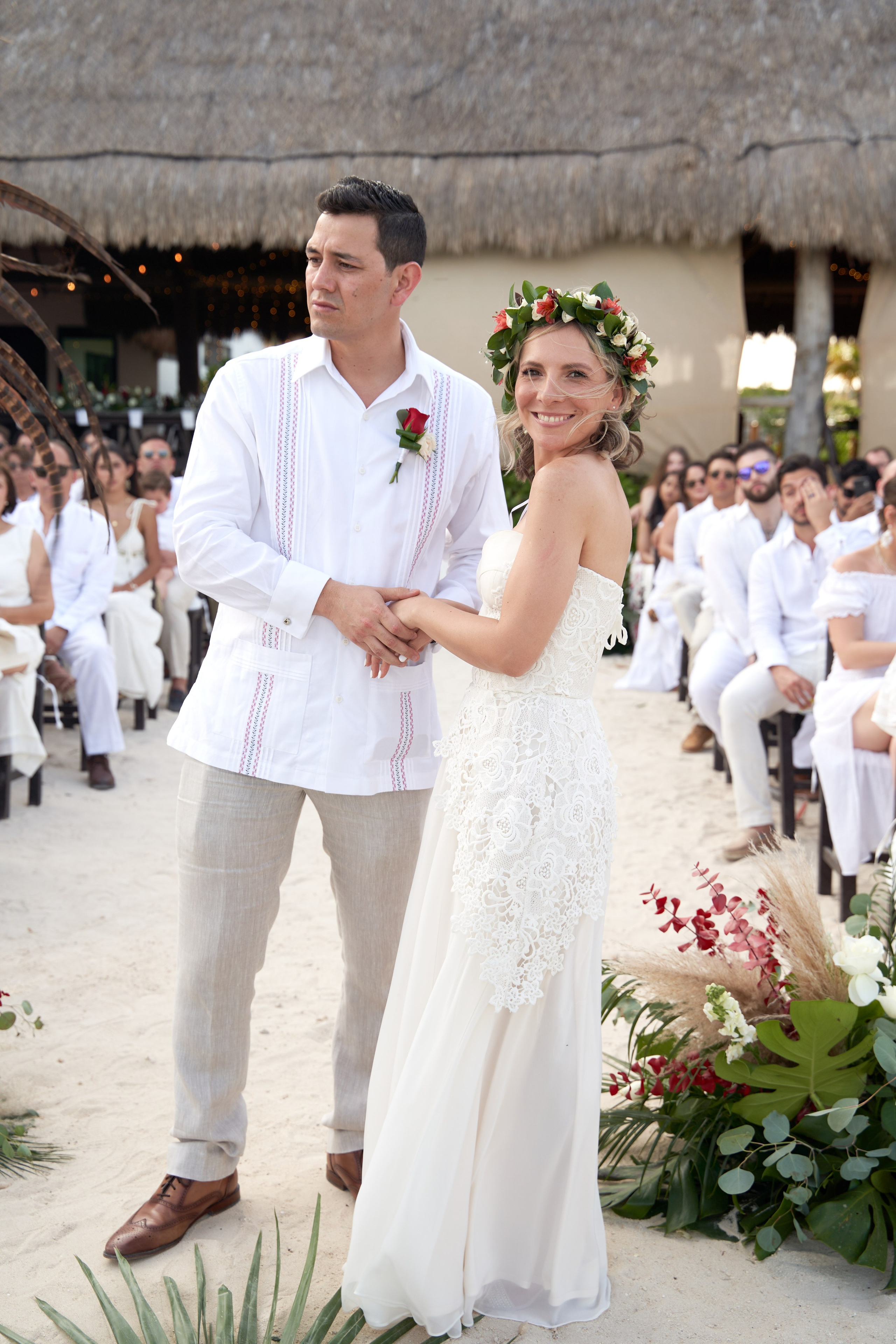 Luxury couple portraits at Cancun wedding