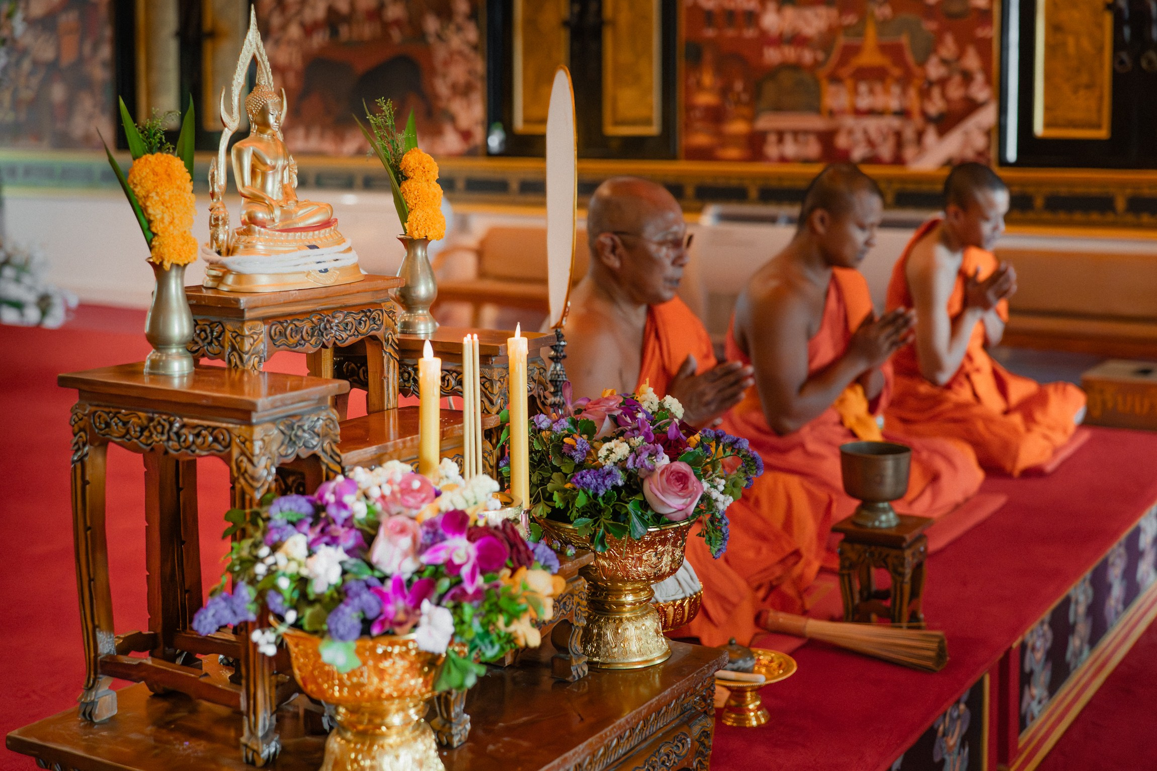 Traditional Thai Buddhist wedding ceremony on Koh Samui island