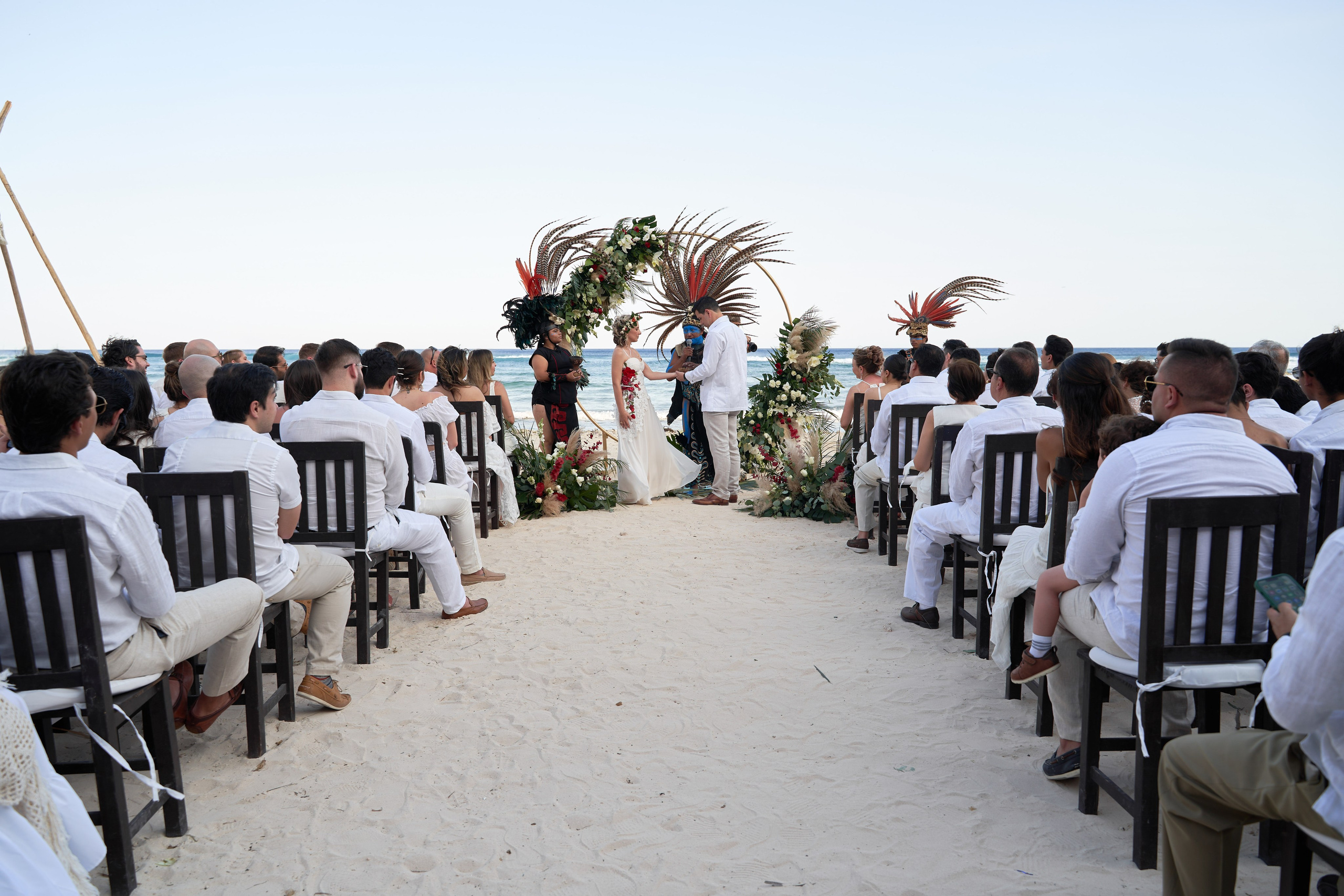 Wedding ceremony by the ocean near Tulum