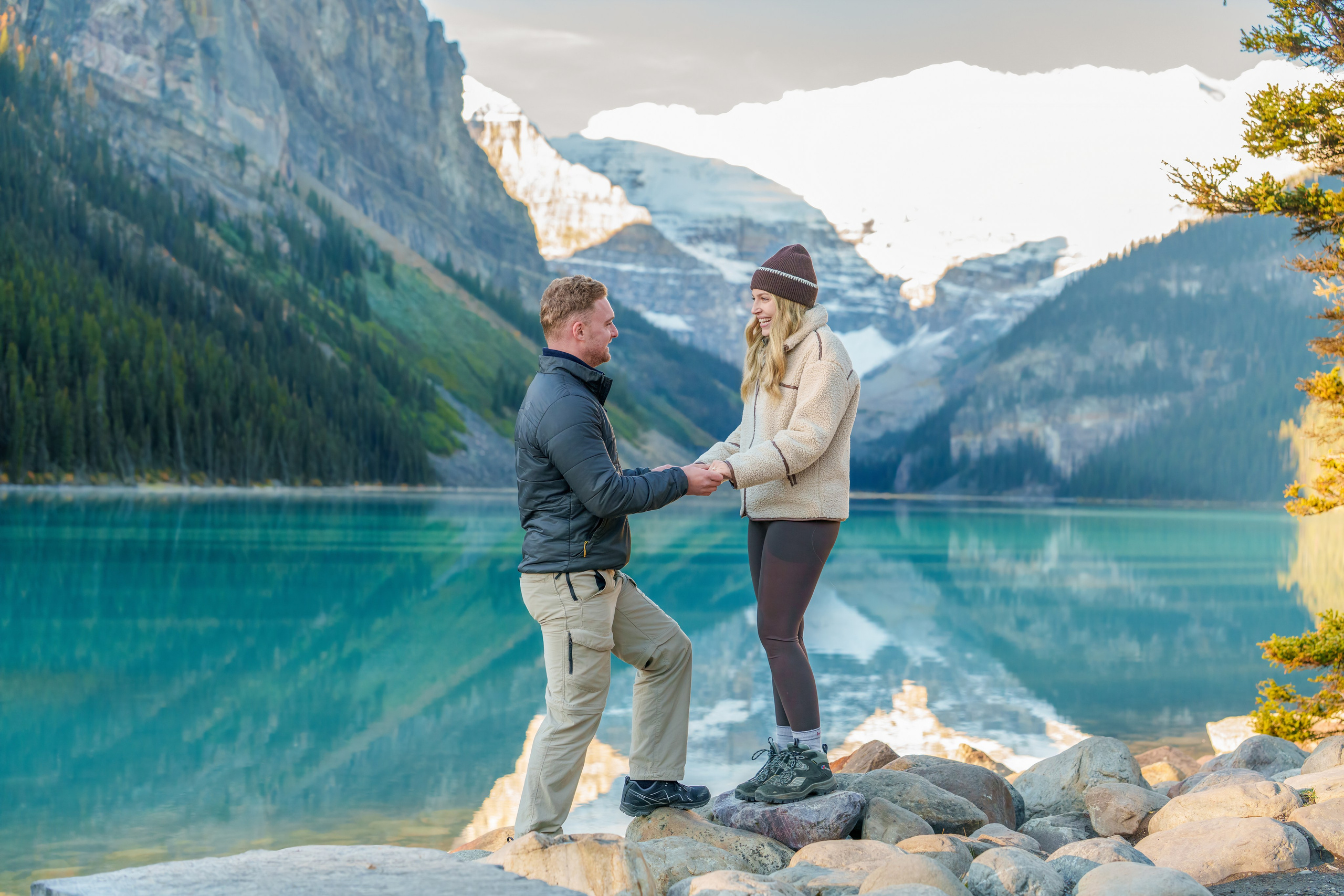 Harry & Steph — Surprise Proposal — Lake Louise / Banff. Engagement, Wedding & Family Photographer in Calgary | allo Photography