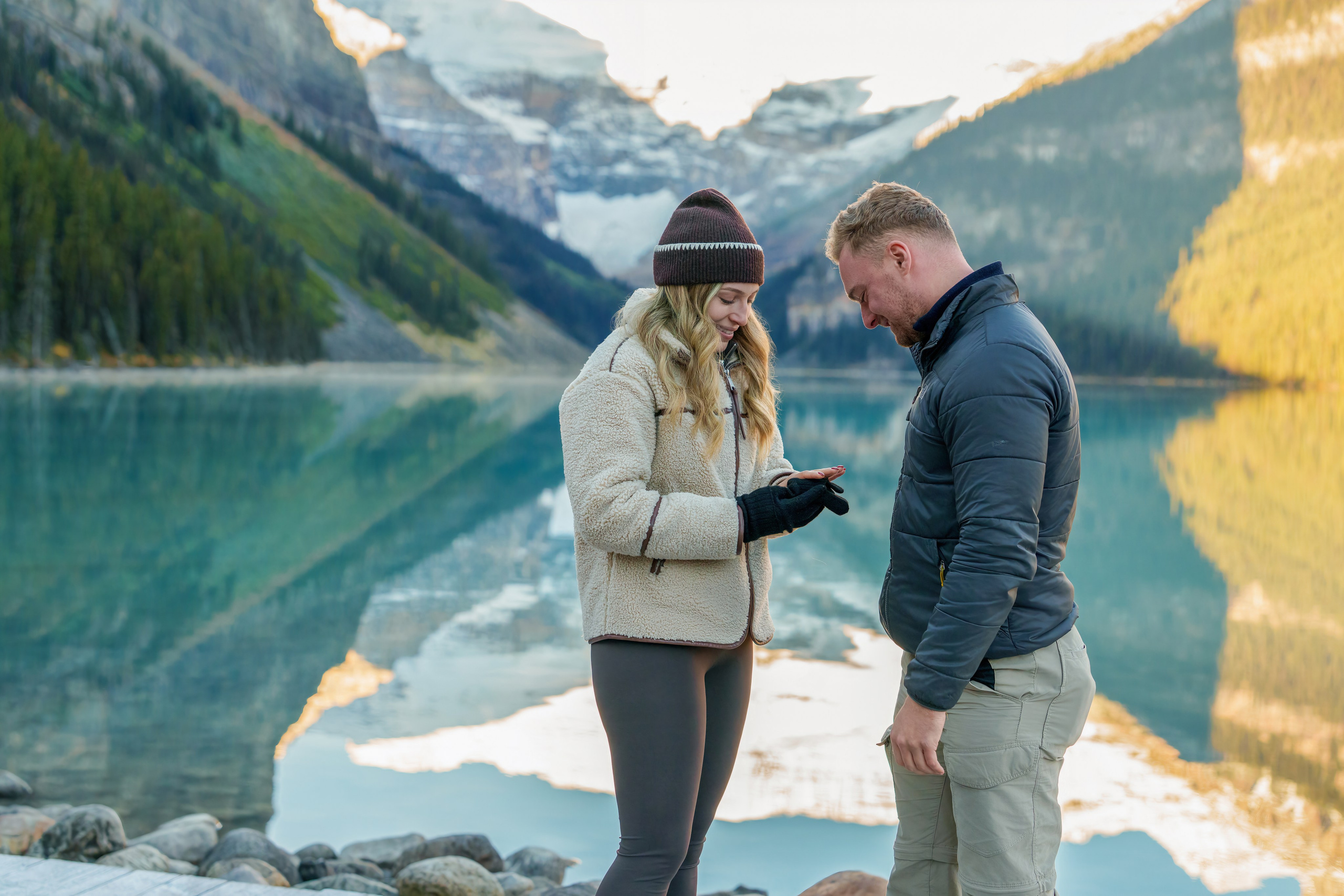 Harry & Steph — Surprise Proposal — Lake Louise / Banff. Engagement, Wedding & Family Photographer in Calgary | allo Photography