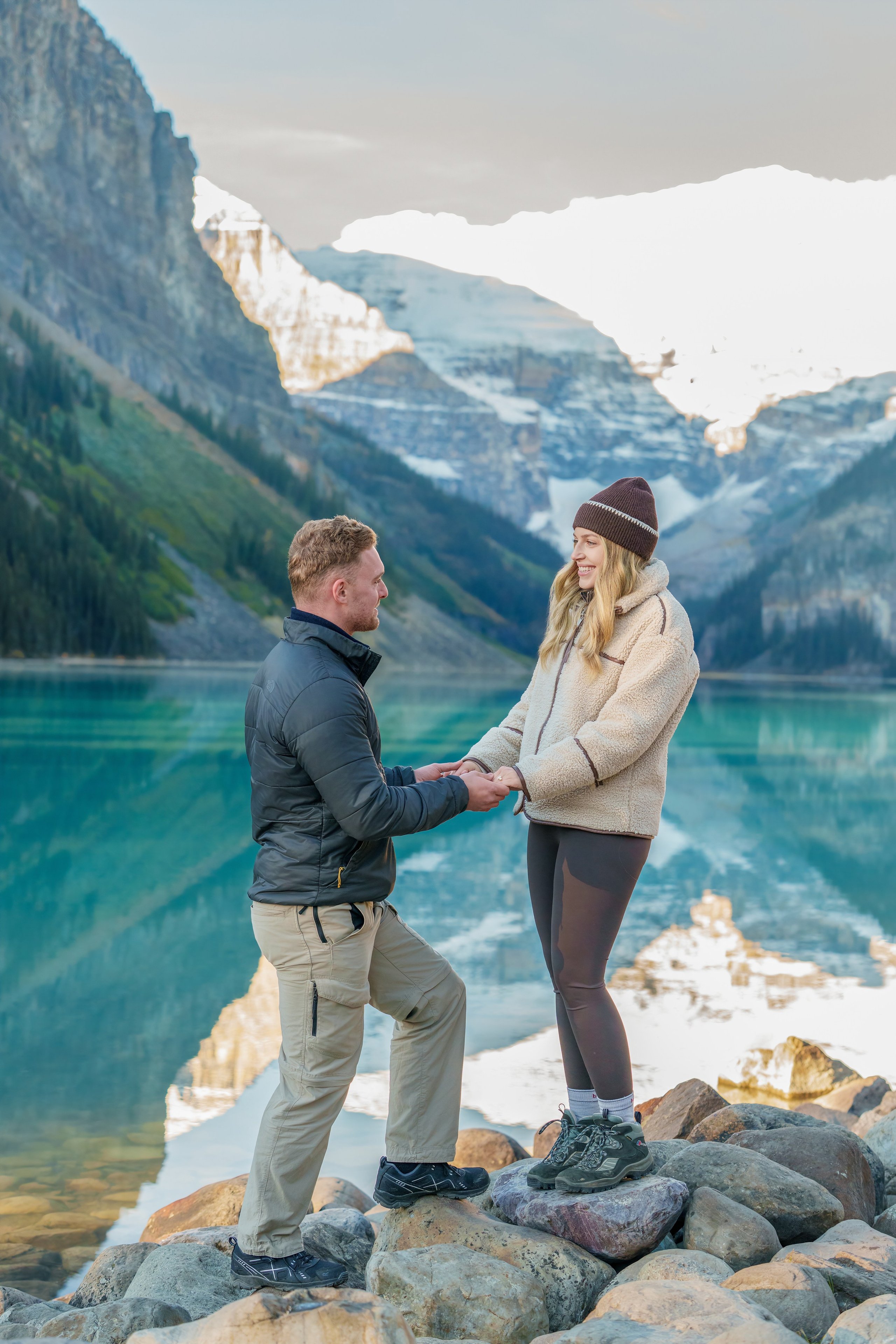 Harry & Steph — Surprise Proposal — Lake Louise / Banff. Engagement, Wedding & Family Photographer in Calgary | allo Photography
