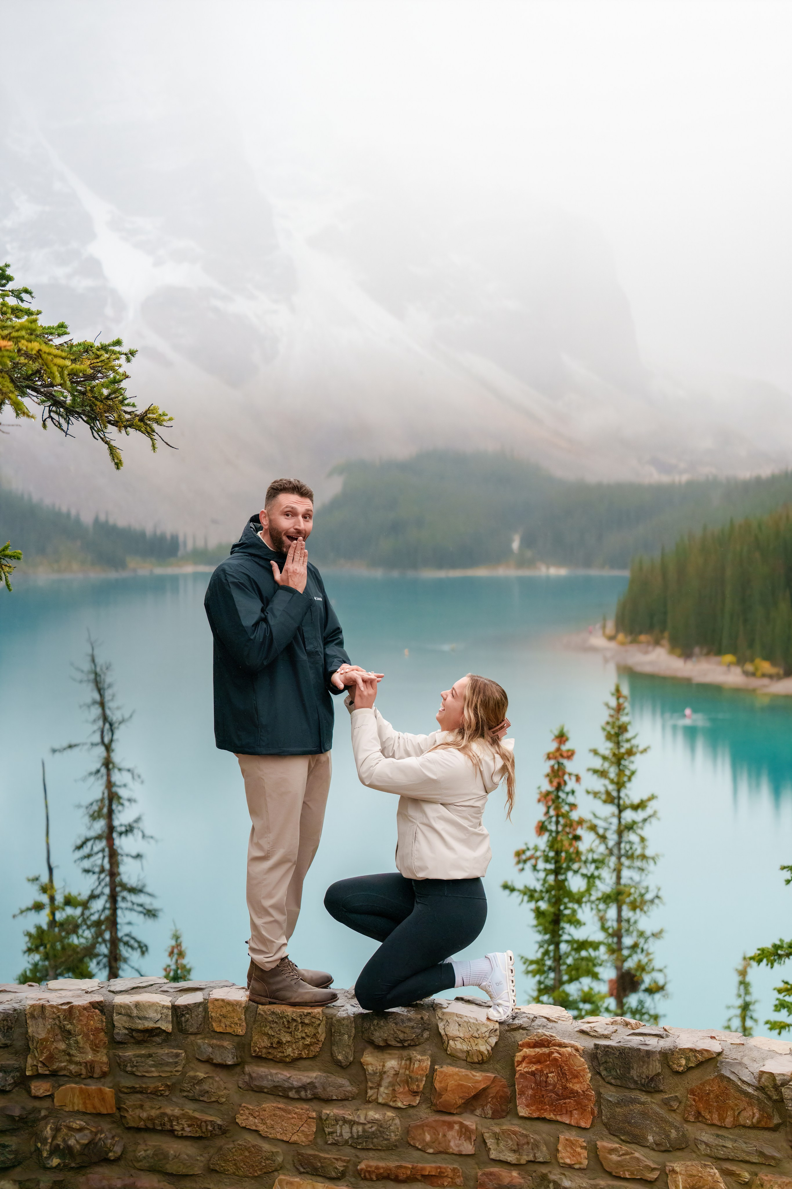 Dimitri & Valerie — Surprise Proposal / Moraine Lake — Banff. Engagement, Wedding & Family Photographer in Calgary | allo Photography
