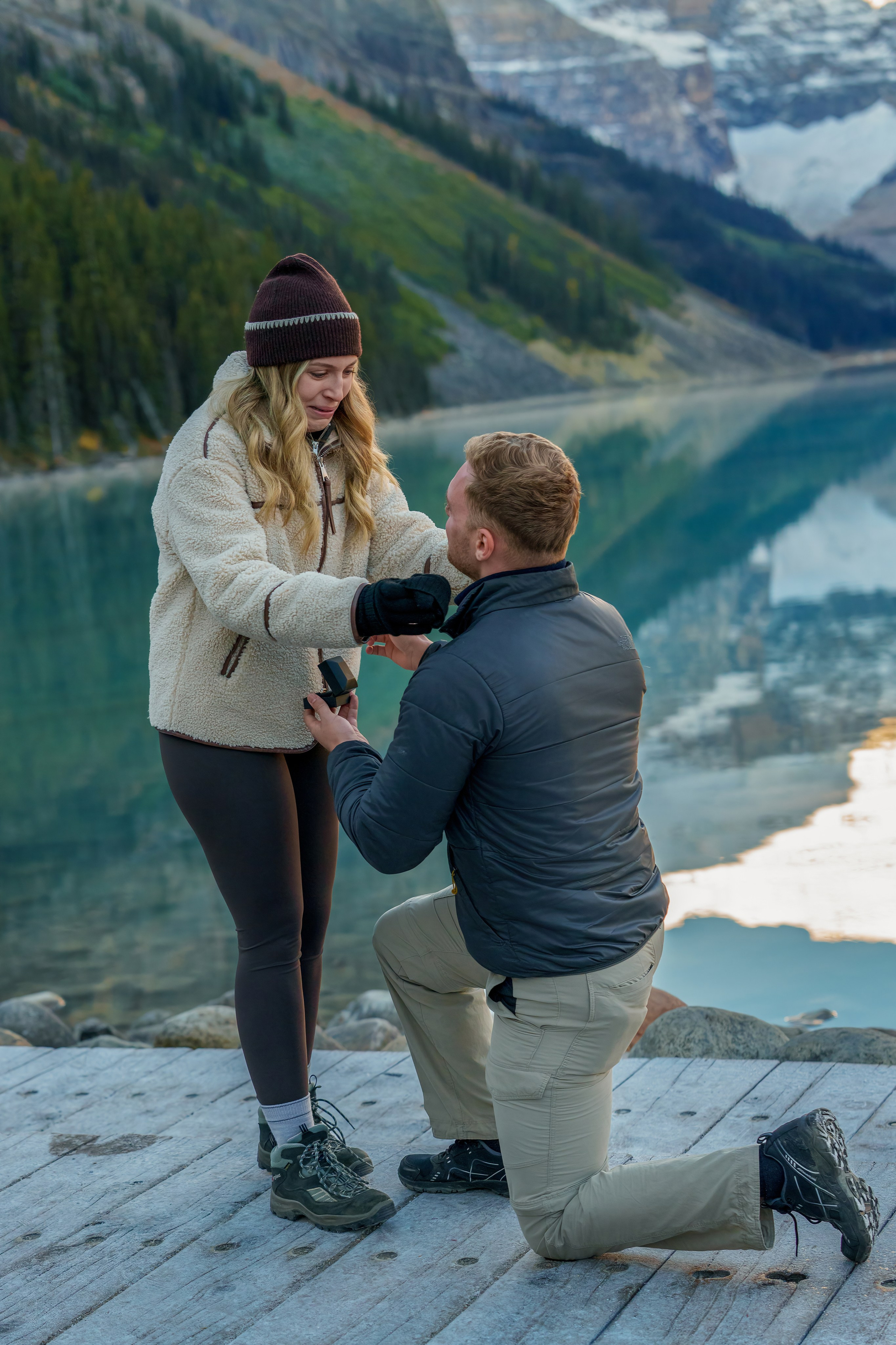 Harry & Steph — Surprise Proposal — Lake Louise / Banff. Engagement, Wedding & Family Photographer in Calgary | allo Photography