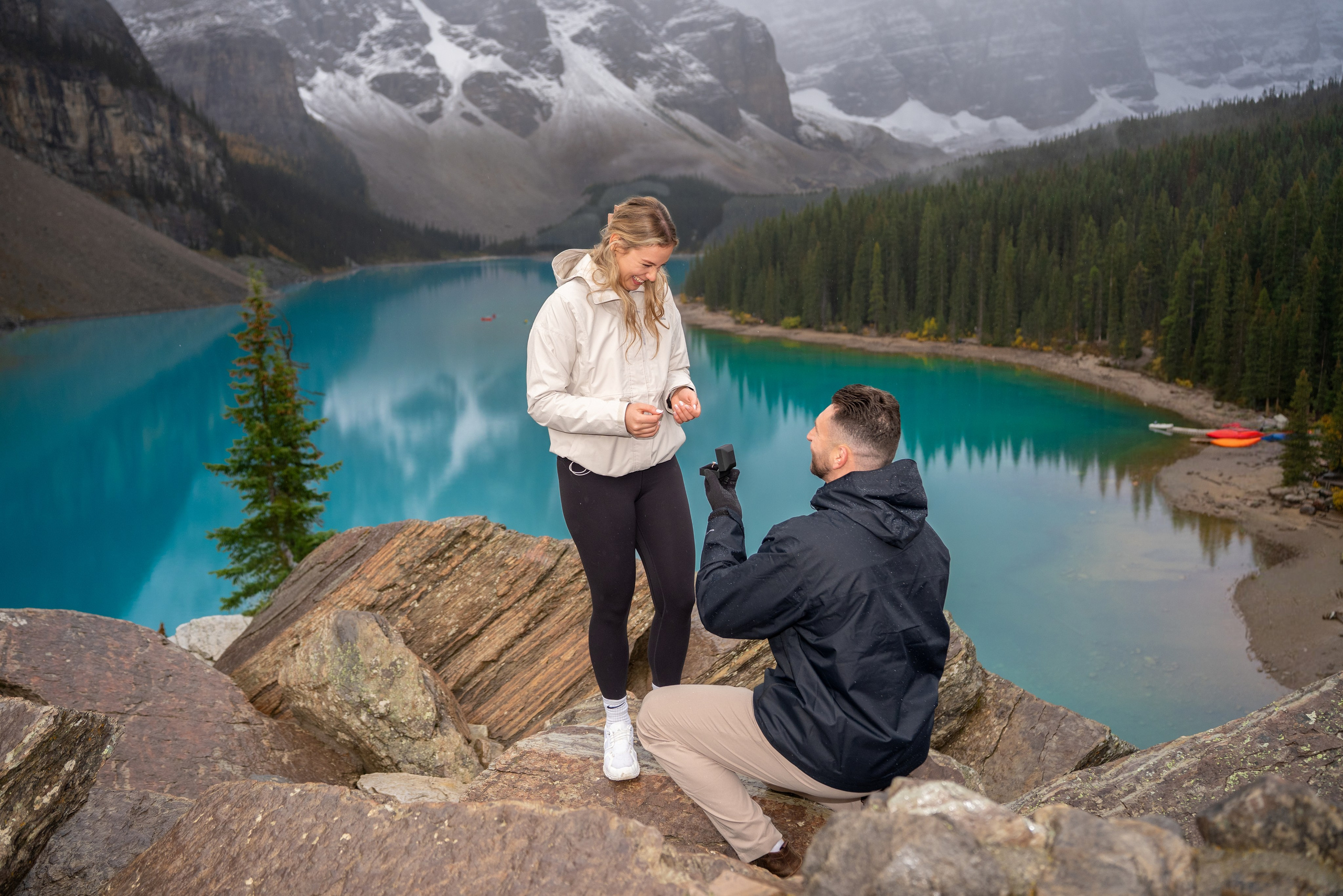Dimitri & Valerie — Surprise Proposal / Moraine Lake — Banff. Engagement, Wedding & Family Photographer in Calgary | allo Photography