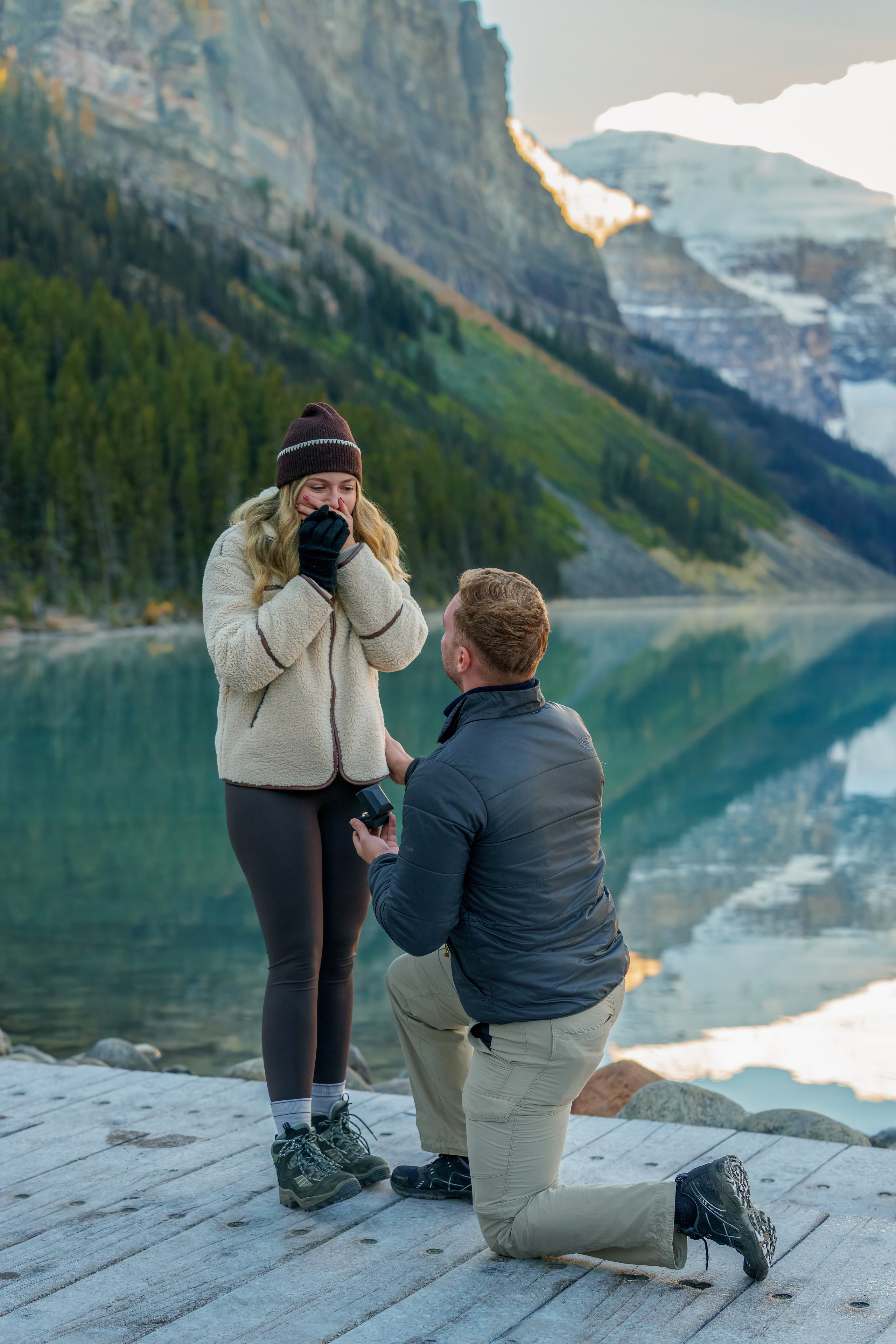 Harry & Steph — Surprise Proposal — Lake Louise / Banff. Engagement, Wedding & Family Photographer in Calgary | allo Photography