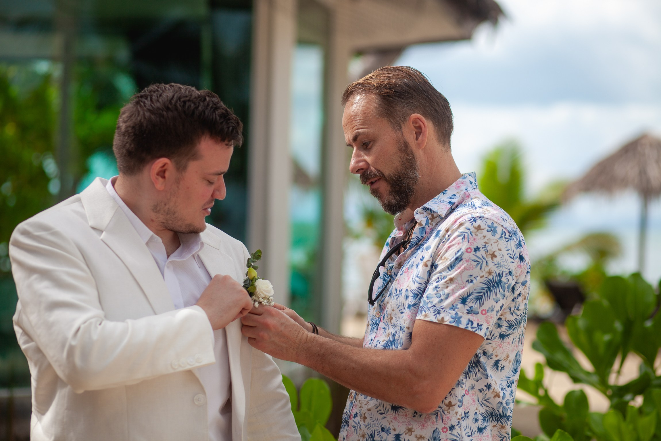 Elegant escape wedding for two on a beautiful beach in Koh Samui, Thailand with romantic wedding decorations