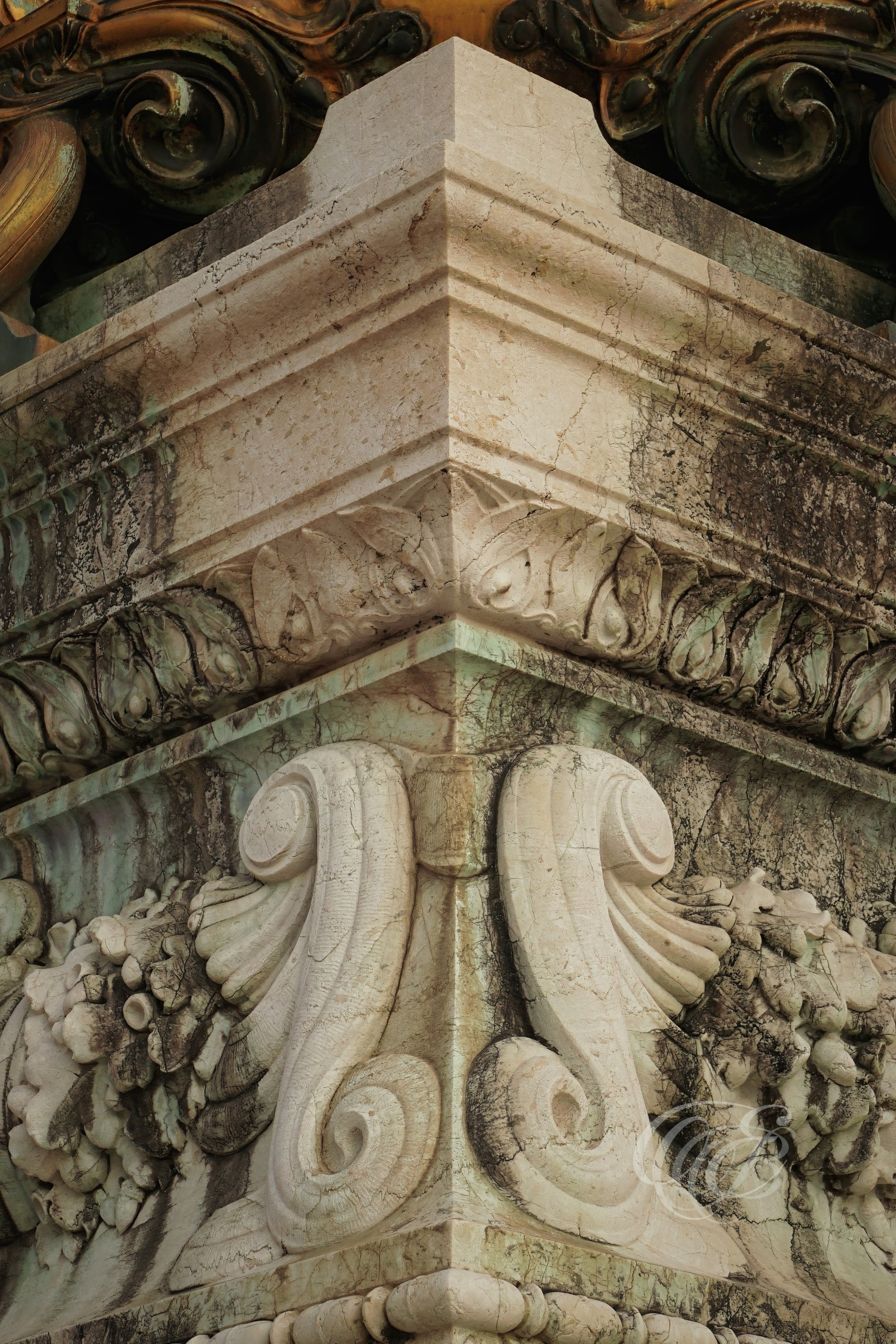 ITALY TRAVEL PHOTOGRAPHY – ITALY – ROME — The Vittoriano Ornamental Relief — Decorative sculptural relief on the Monument to Victor Emmanuel II depicting allegorical figures and symbolic marble carving, Rome, Italy — Eduardo Bartoli Photography.