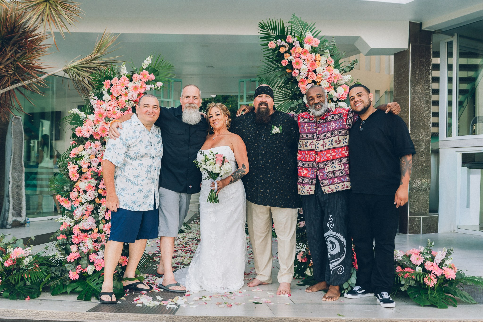 Elegant villa wedding ceremony overlooking the ocean in Koh Samui, Thailand