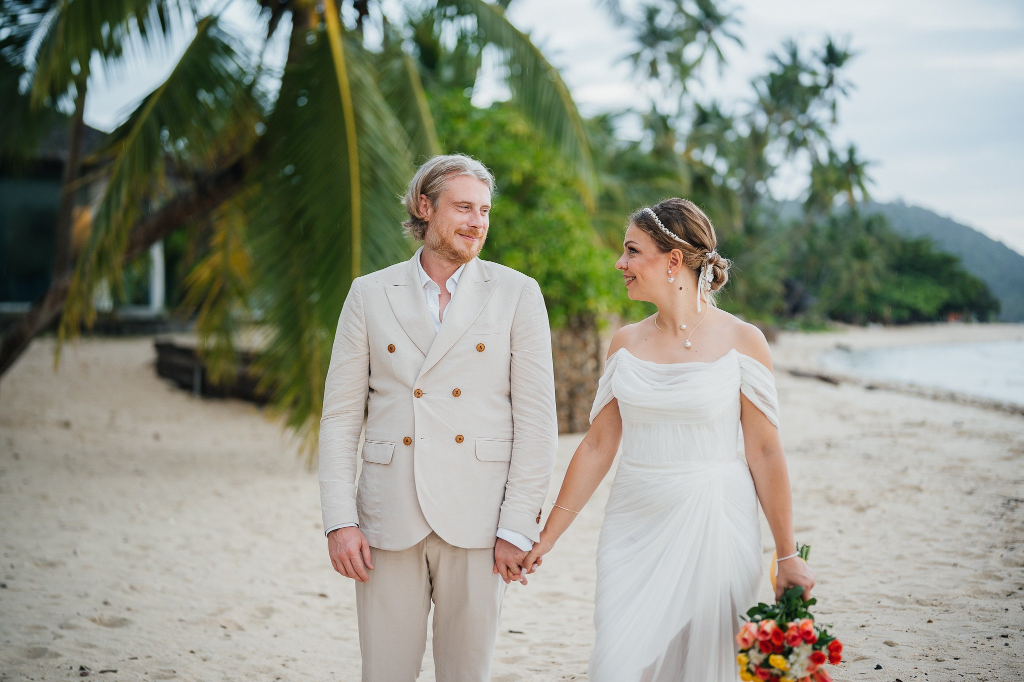 Buddhist Wedding Ceremony on the Beach in Koh Samui, Thailand