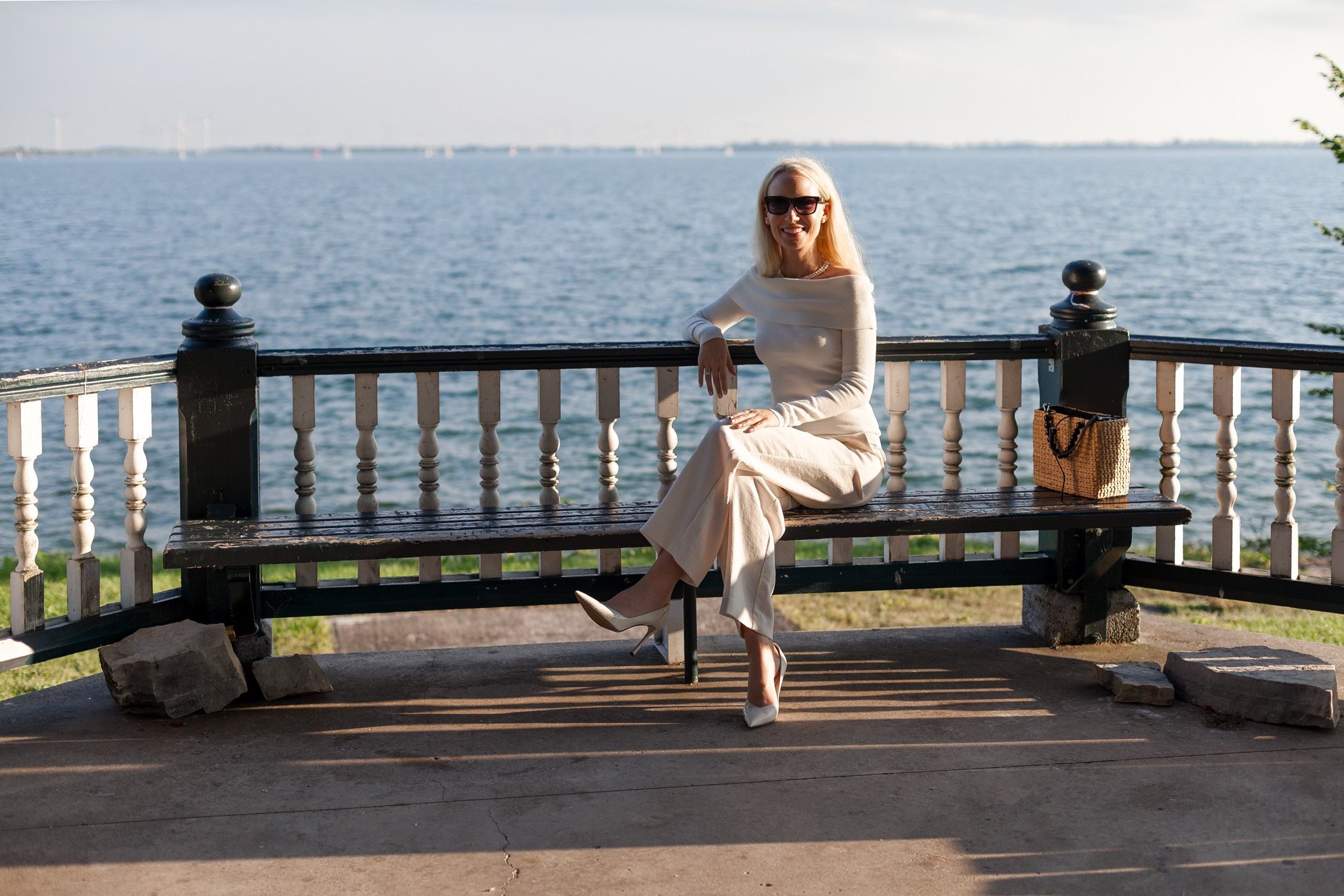 Fine art portrait of a woman near Newlands Pavilion, MacDonald Park waterfront.