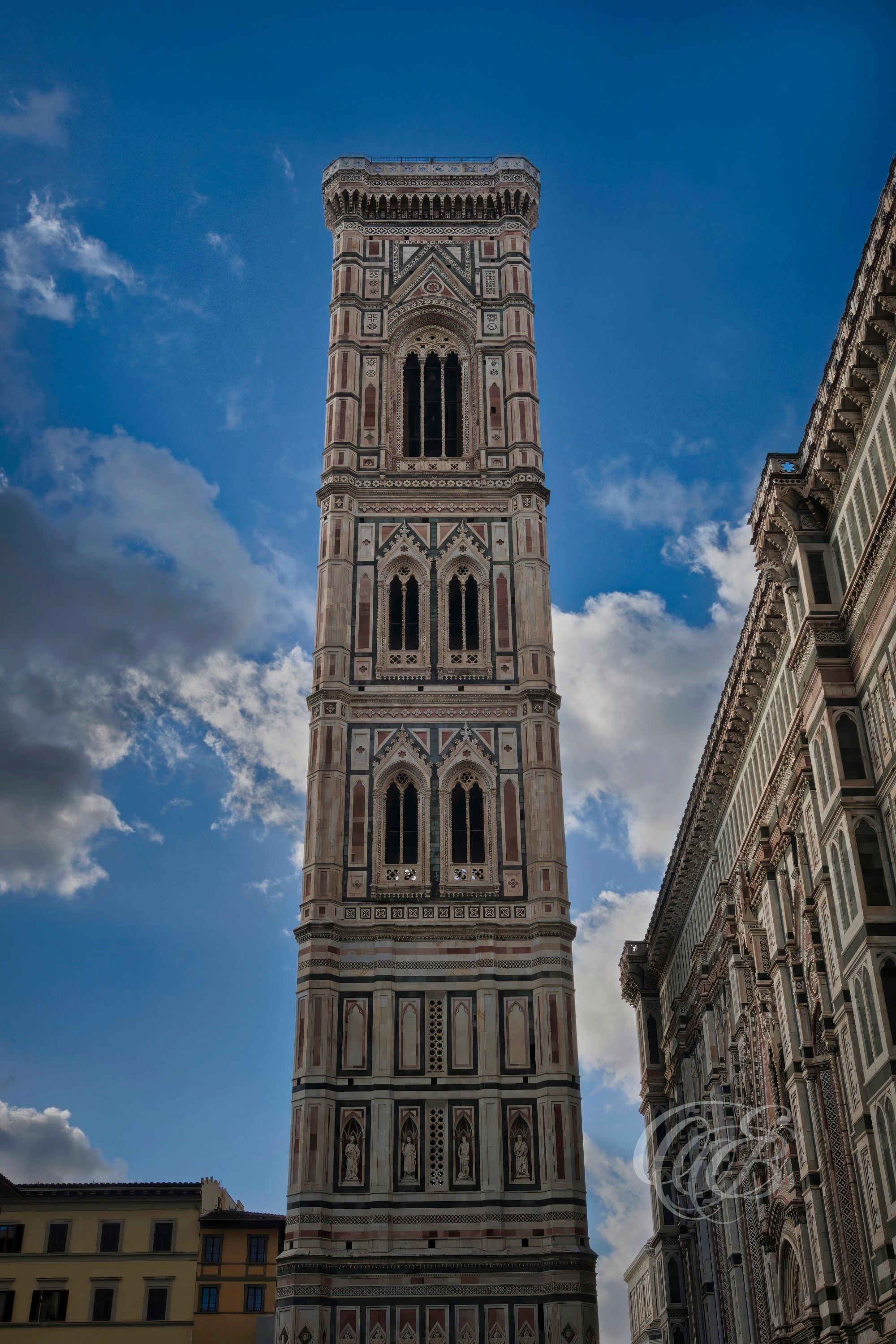 ITALY PHOTOGRAPHY — Giotto's Bell Tower — Giotto's Bell Tower rising beside the Cathedral of Santa Maria del Fiore, one of the finest examples of Gothic architecture in Florence, Italy — Eduardo Bartoli Photography.