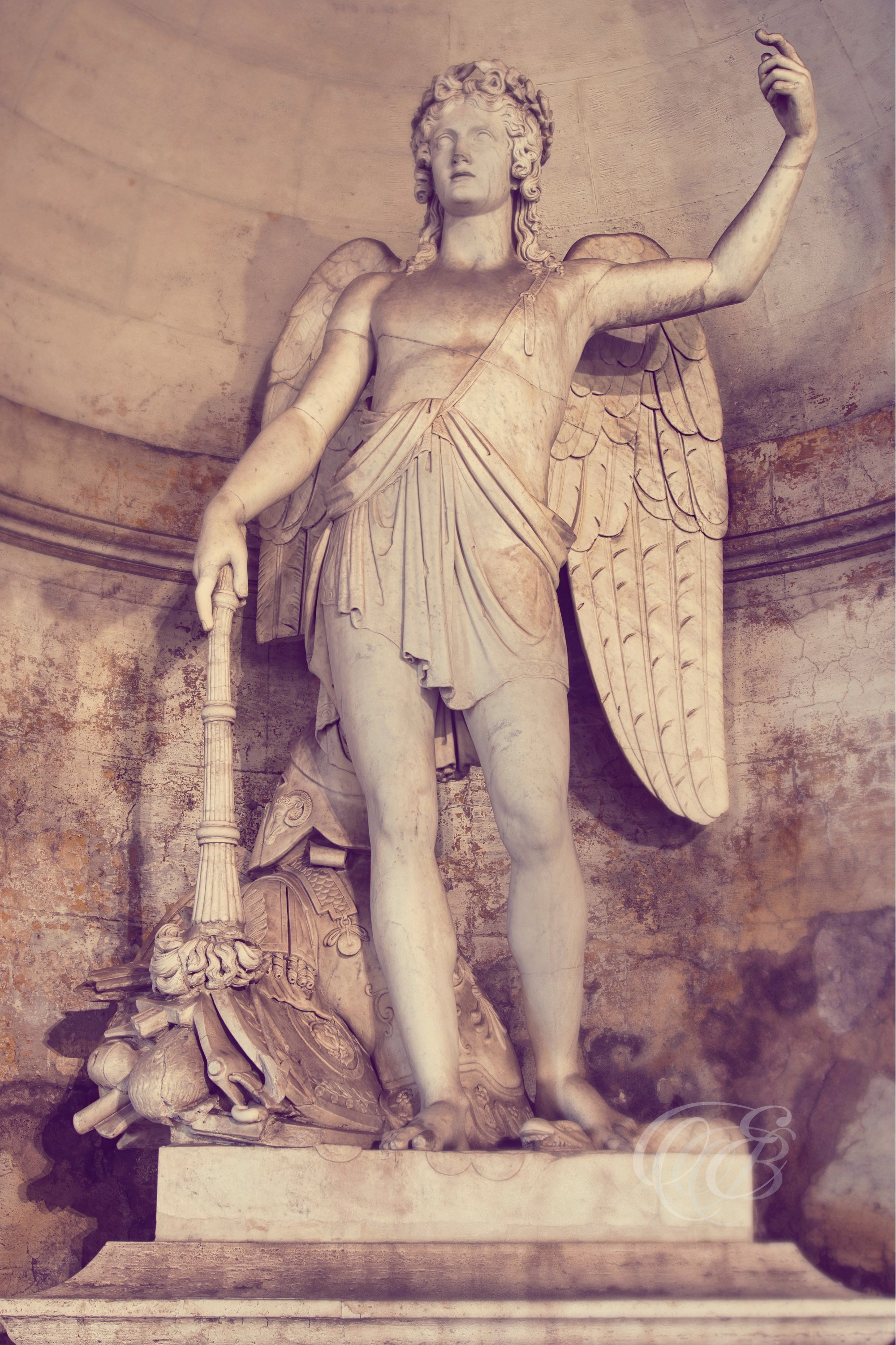 Rome Italy - Piazza del Popolo -  Sculpture of an Angel at the Pincian Hill  - Eduardo Bartoli Fine Art Photography - Angel sculpture at Piazza del Popolo, Pincian Hill, Rome, Italy – fine art photography by Eduardo Bartoli.