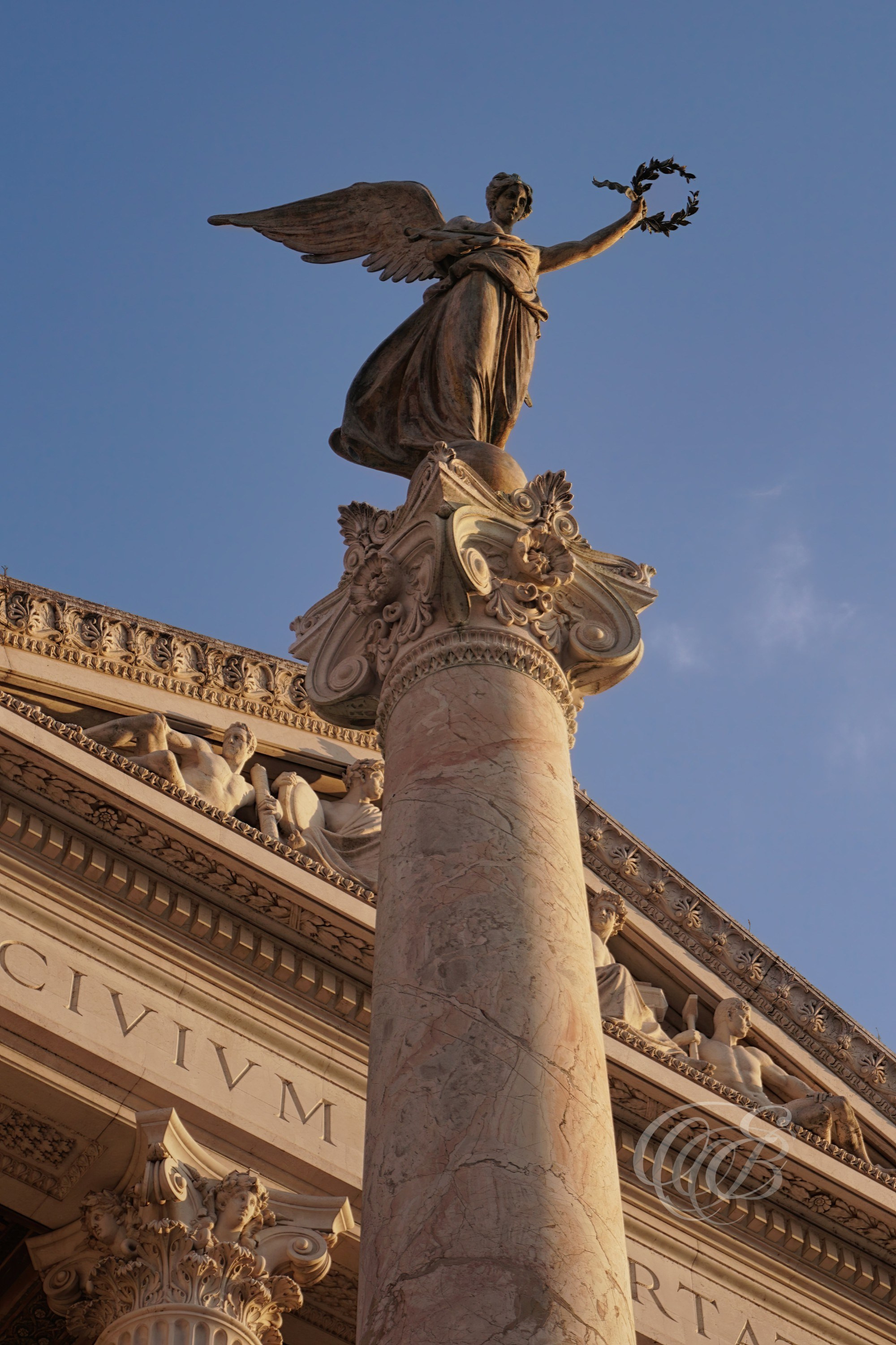 ITALY PHOTOGRAPHY — The Vittoriano Liberty — Liberty statue crowning the Vittoriano, one of the defining monuments dedicated to the unification of Italy, Rome, Italy — Eduardo Bartoli Photography.
