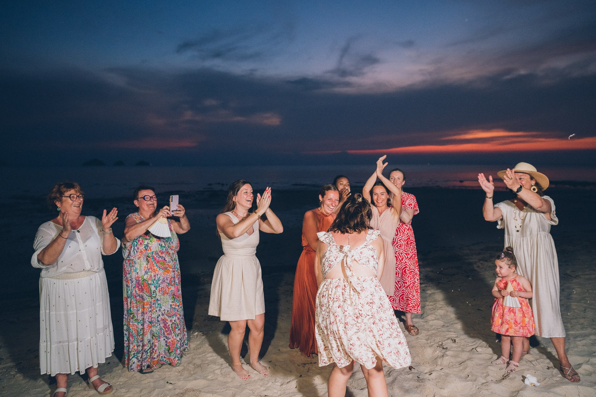 Sunset Beach Wedding with Guests in Koh Samui
