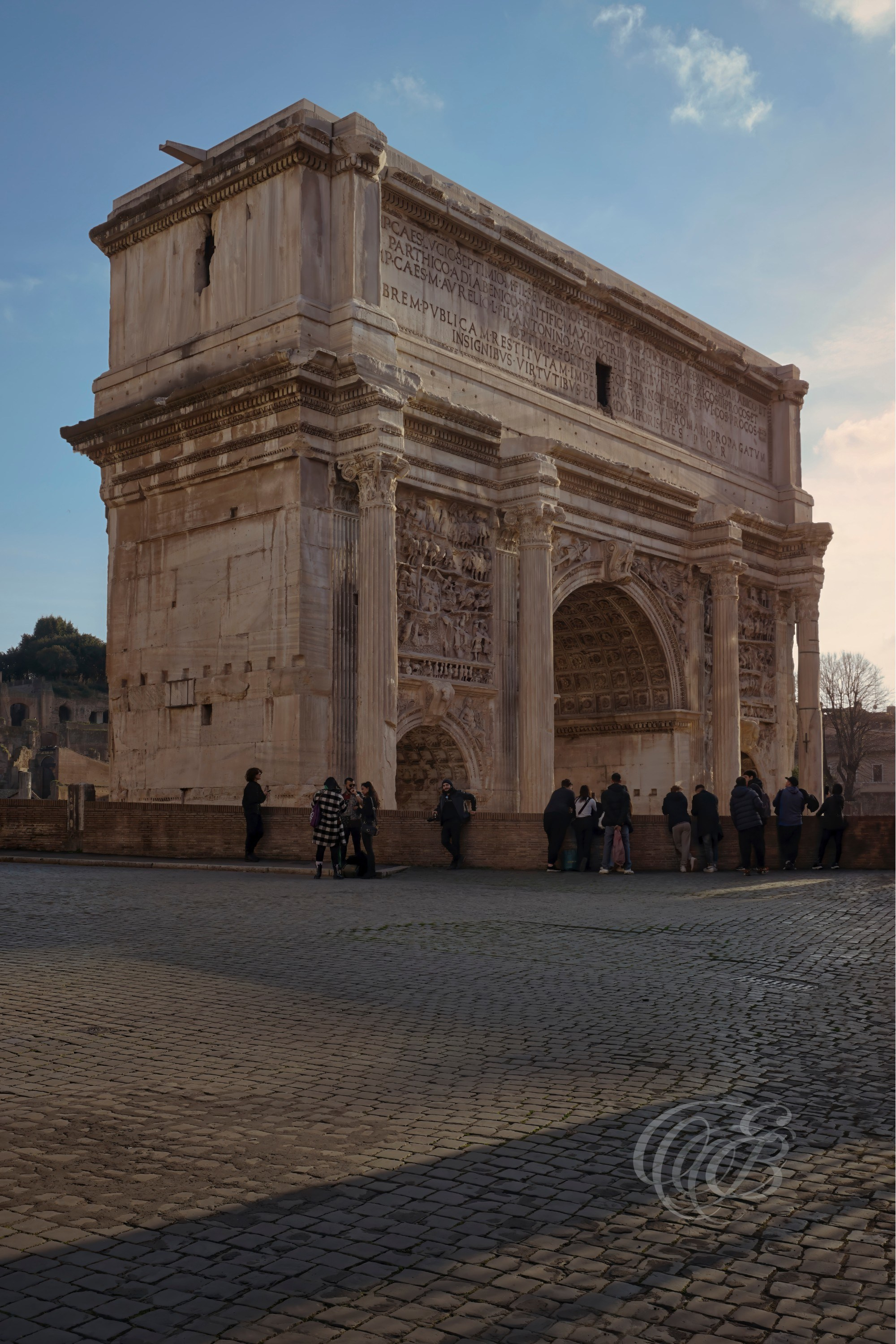 ITALY PHOTOGRAPHY — Arch of Septimius Severus at Sunset — The Arch of Septimius Severus standing at the northwestern end of the Roman Forum, commemorating the victories of Emperor Septimius Severus, Rome, Italy — Eduardo Bartoli Photography.