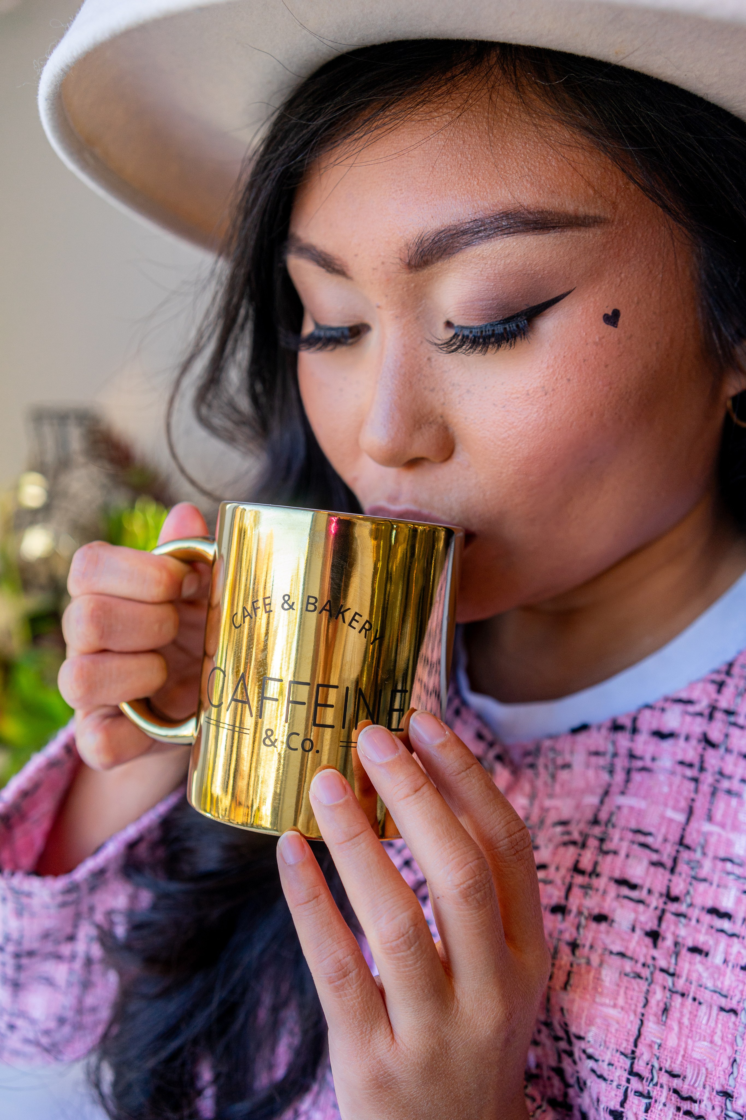 Creative café photoshoot in Windsor, capturing a bold and unique portrait that reflects your personality in a cozy setting.
