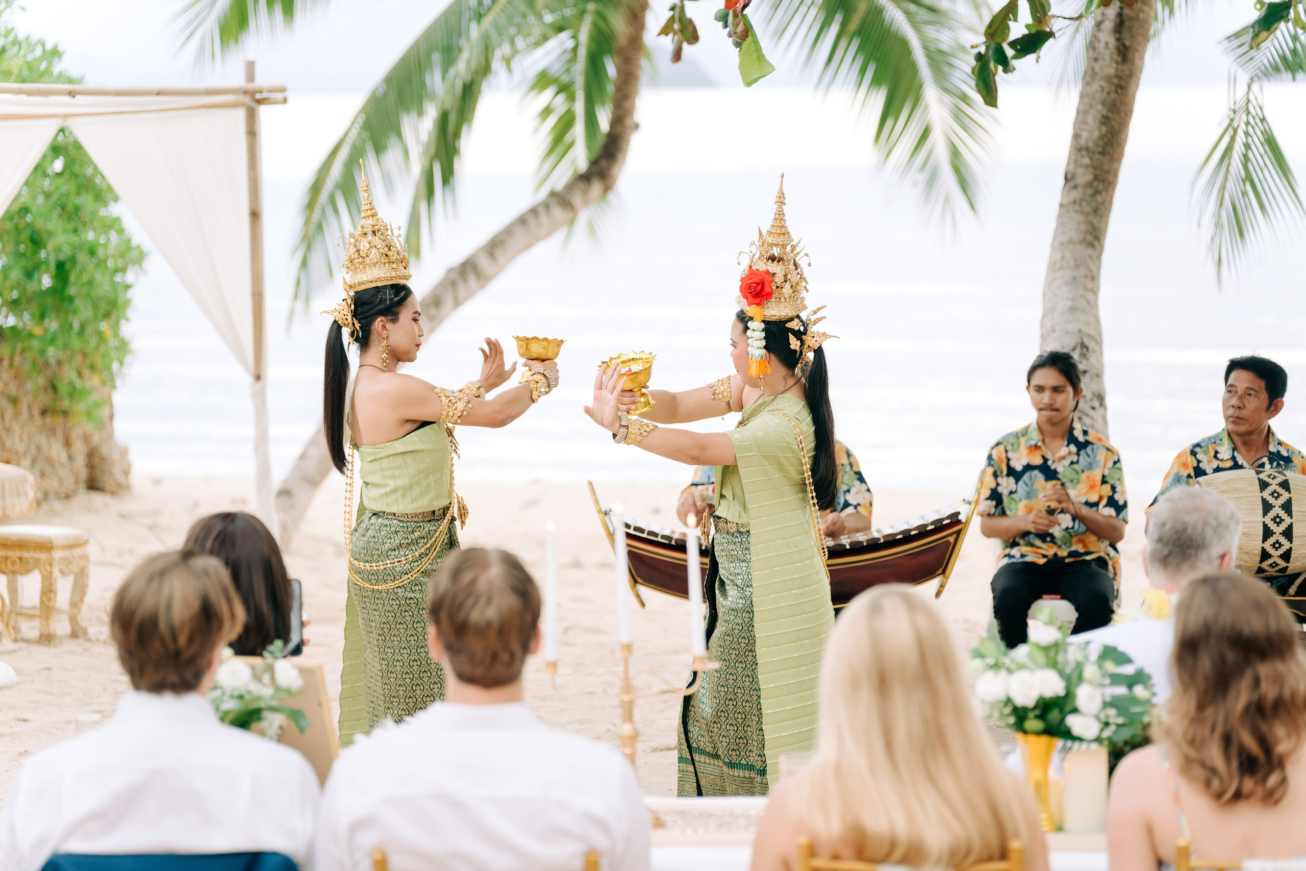 Buddhist Wedding Ceremony on the Beach in Koh Samui, Thailand