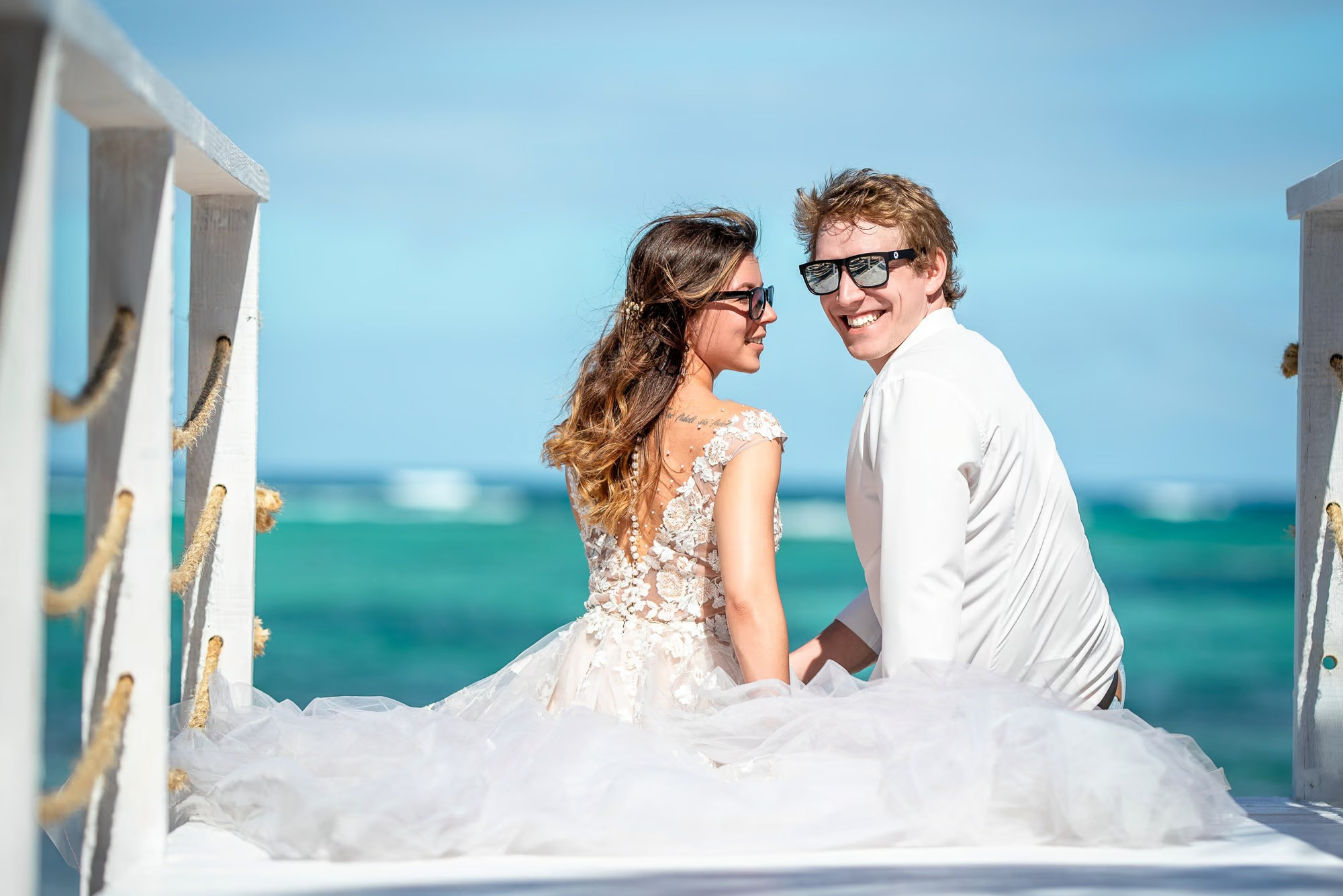 Professional punta cana photoshoot on a tropical beach with a local punta cana photographer