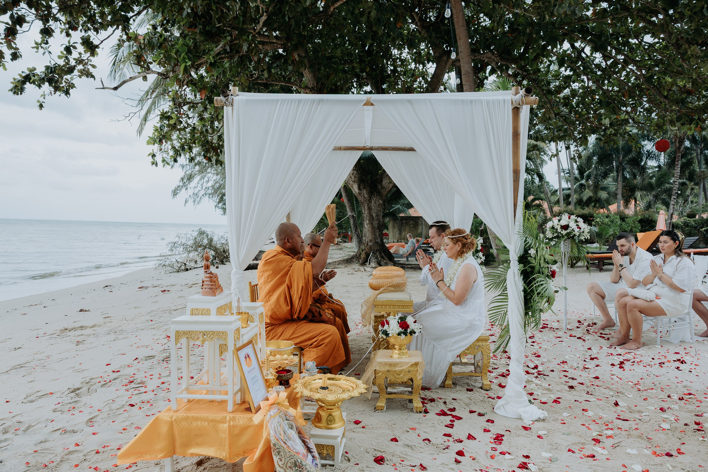 Romantic Buddhist wedding ceremony for two in Koh Samui, Thailand