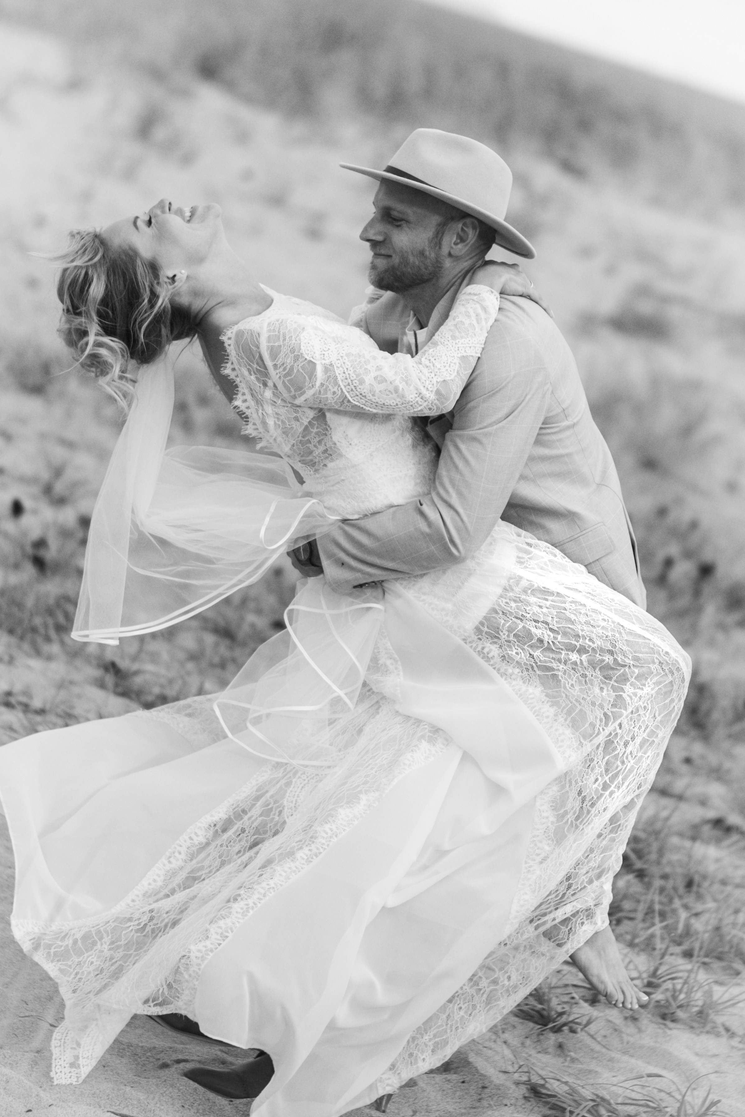 romantic couple portrait near forest, Comox Valley